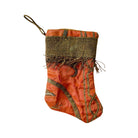 Handmade Mini Stocking from Antique and Vintage Textiles Ornament B. Viz Design D 
