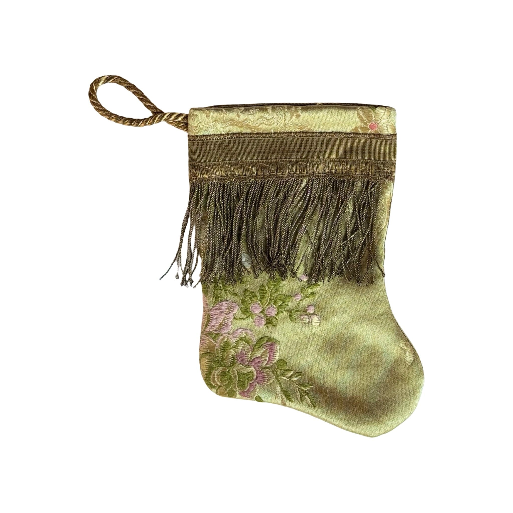 Handmade Mini Stocking from Antique and Vintage Textiles - Ornament B. Viz Design DD 
