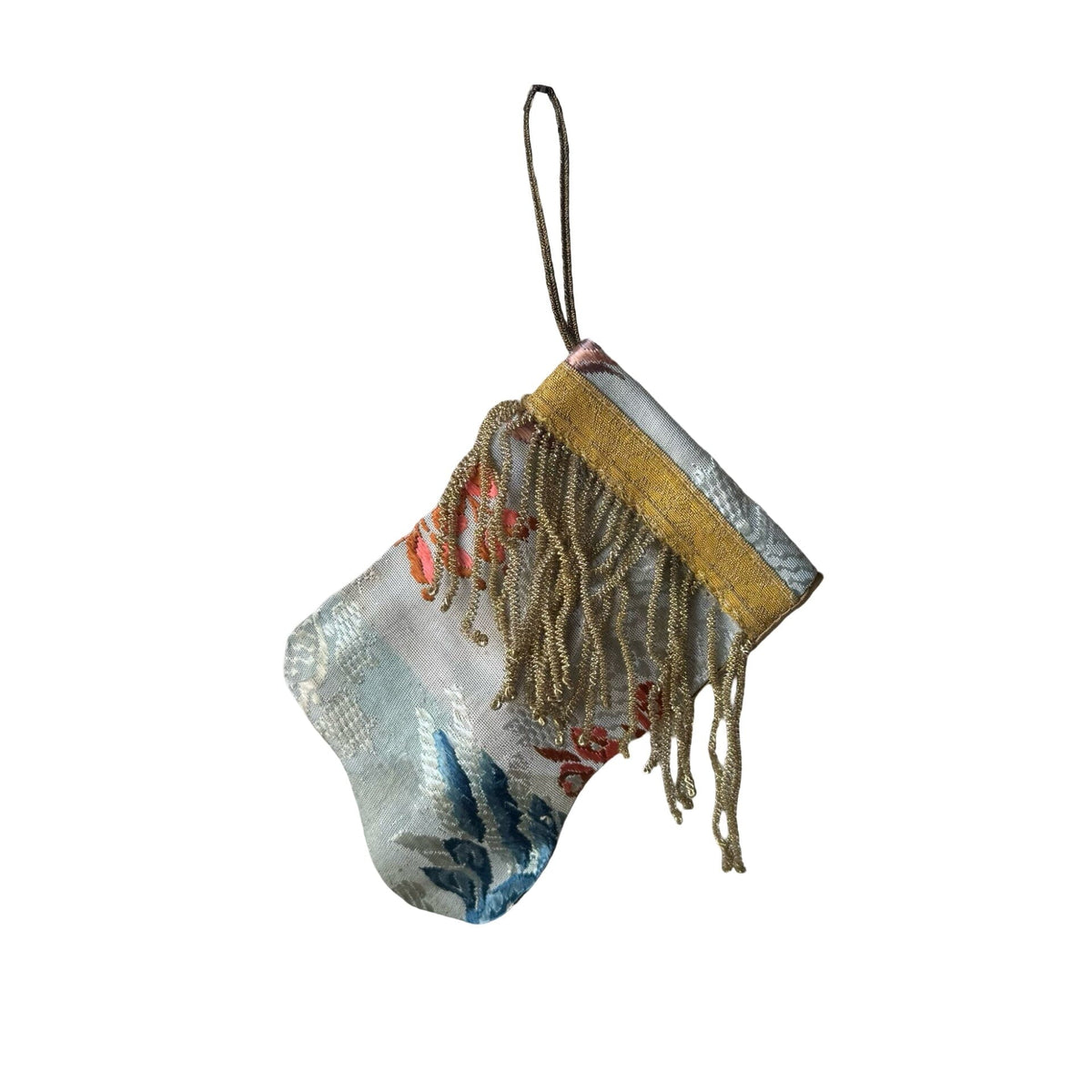 Handmade Mini Stocking from Antique and Vintage Textiles Ornament B. Viz Design DD 