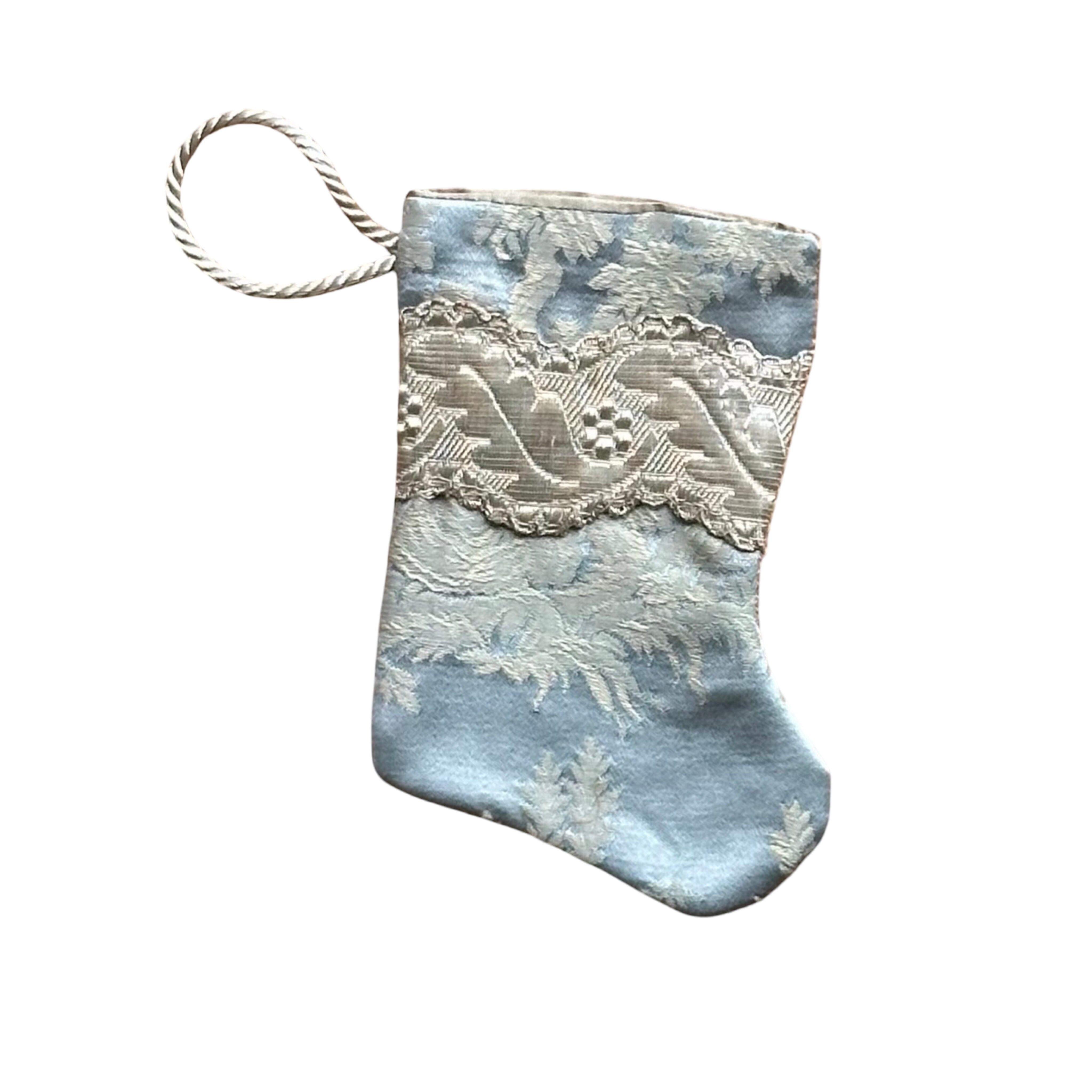 Handmade Mini Stocking from Antique and Vintage Textiles Ornament B. Viz Design E 
