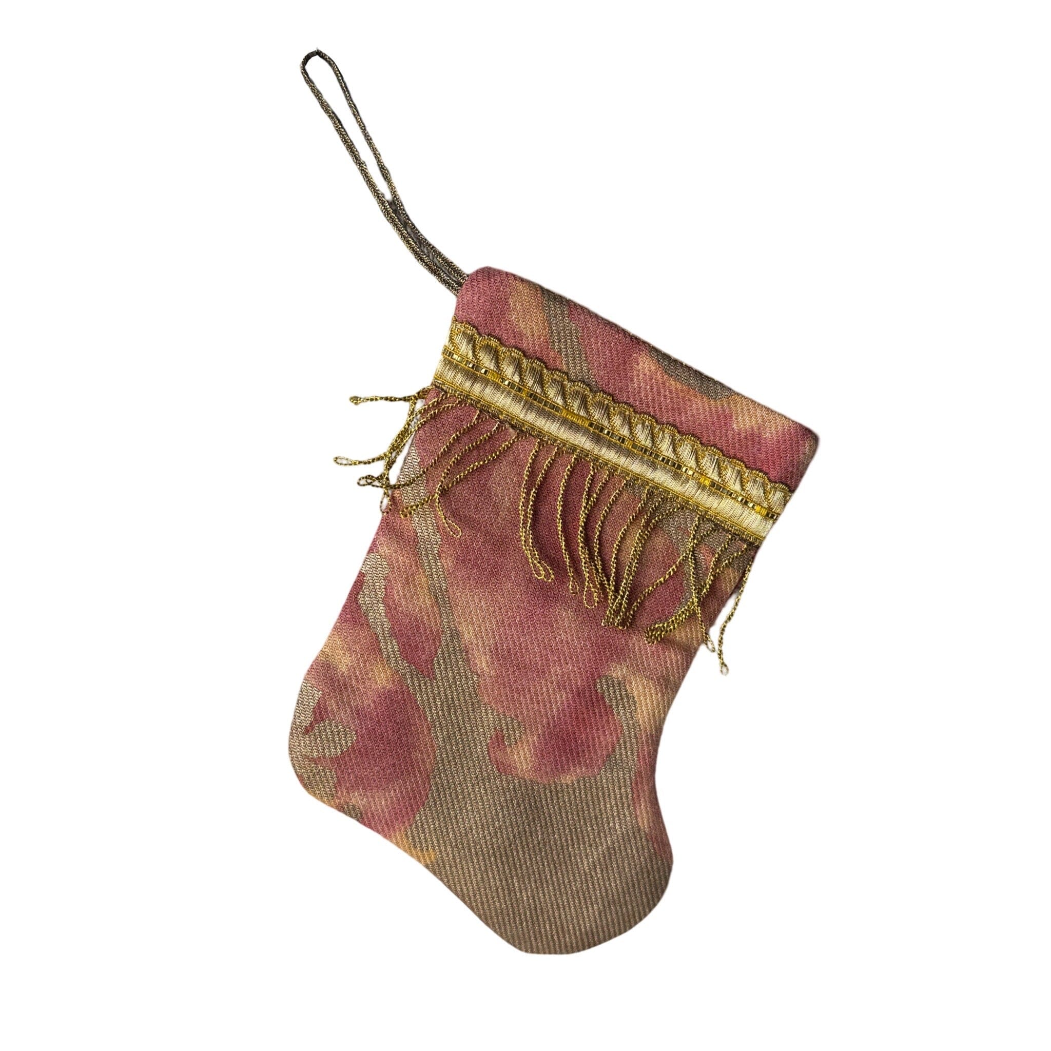 Handmade Mini Stocking from Antique and Vintage Textiles Ornament B. Viz Design E 