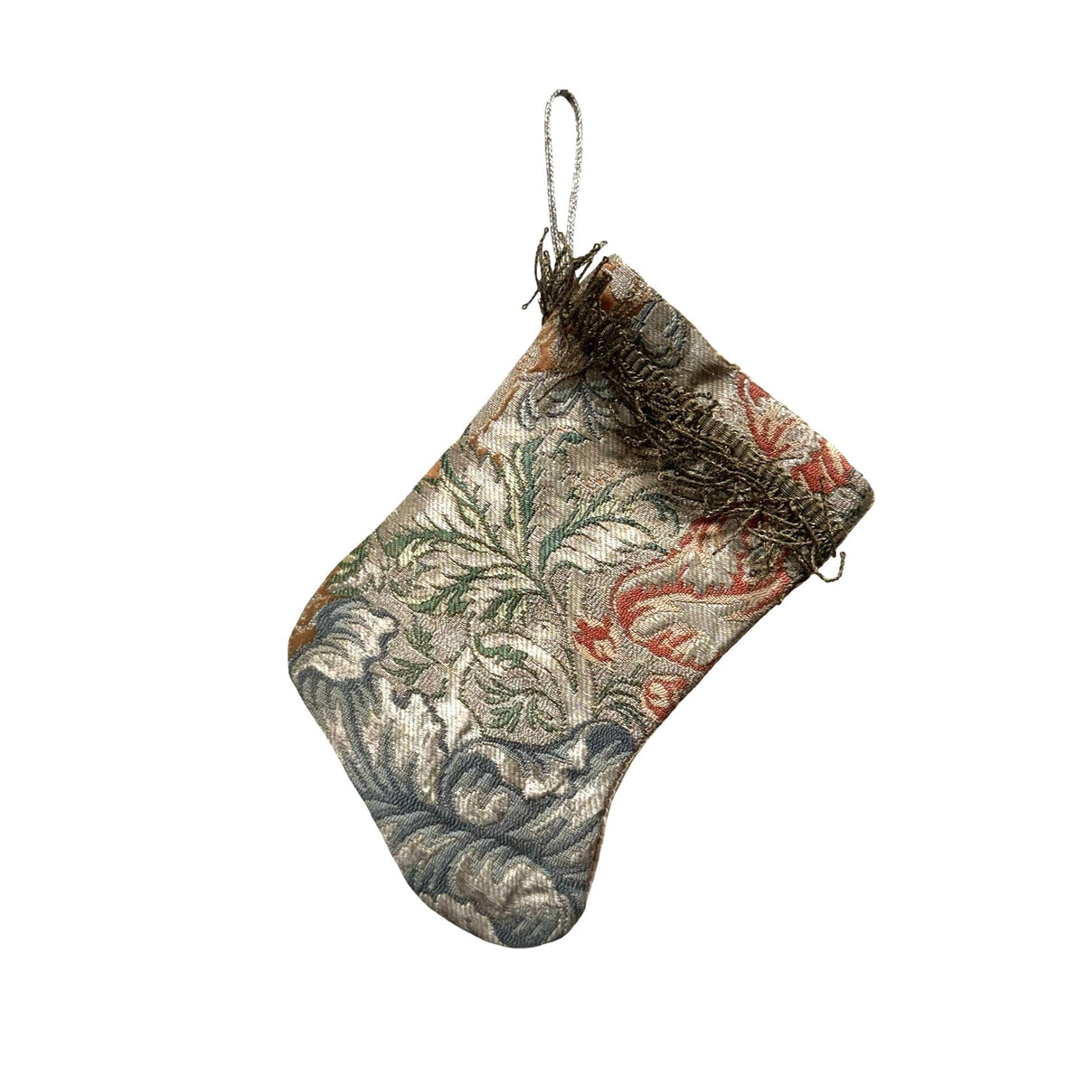 Handmade Mini Stocking from Antique and Vintage Textiles Ornament B. Viz Design E 