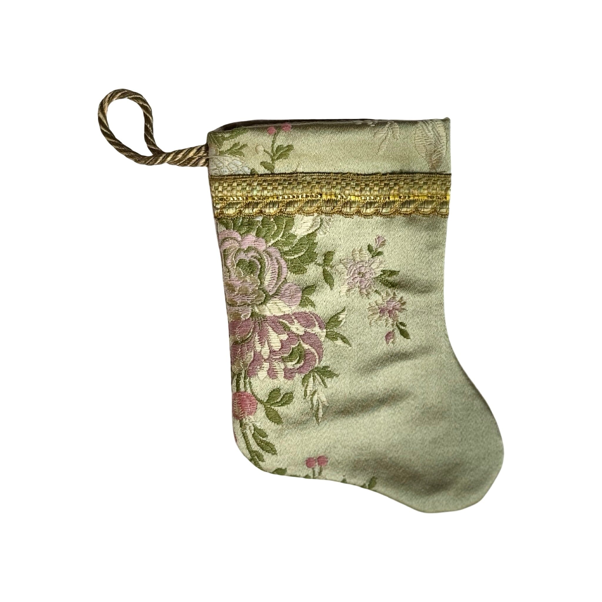Handmade Mini Stocking from Antique and Vintage Textiles - Ornament B. Viz Design E 