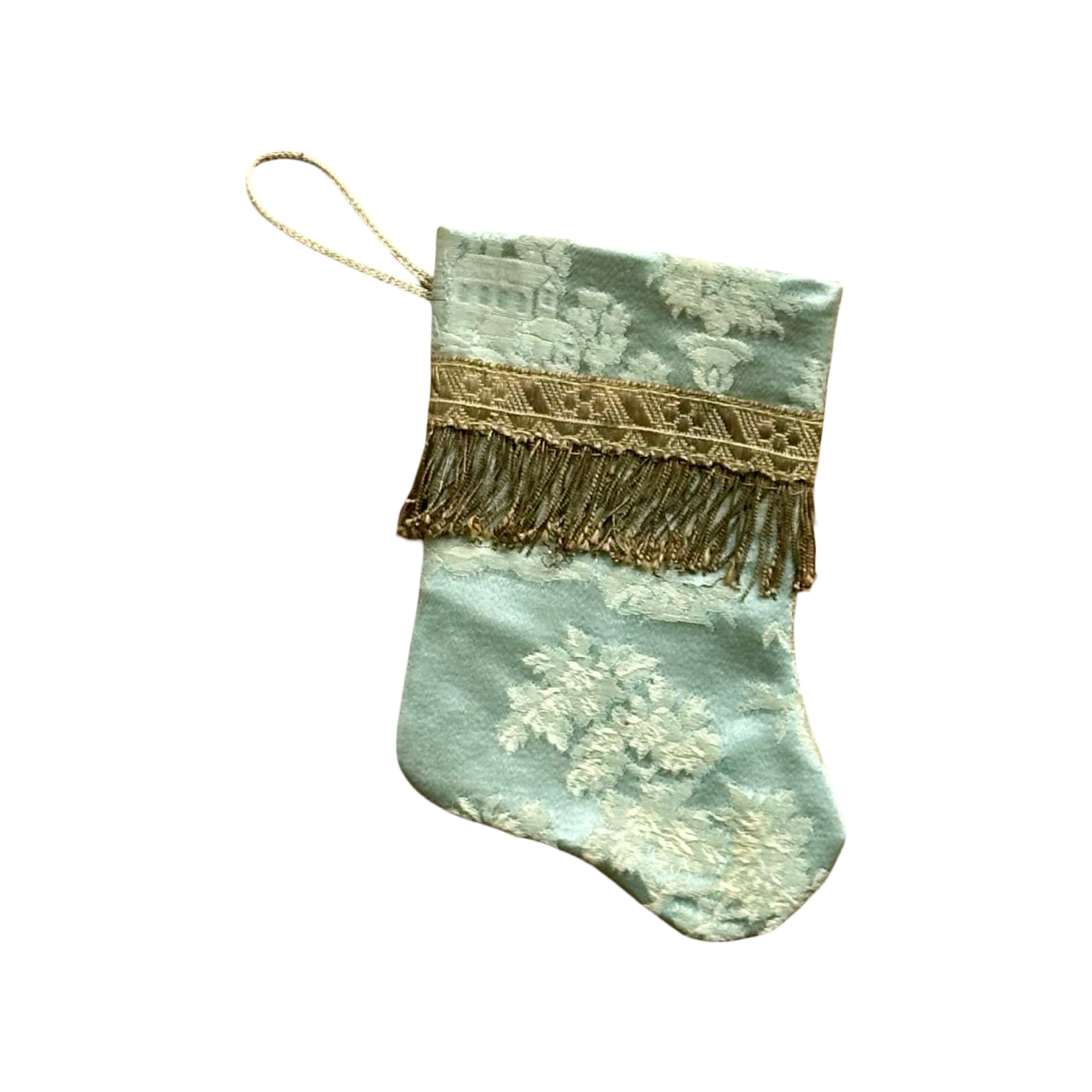 Handmade Mini Stocking from Antique and Vintage Textiles Ornament B. Viz Design E 