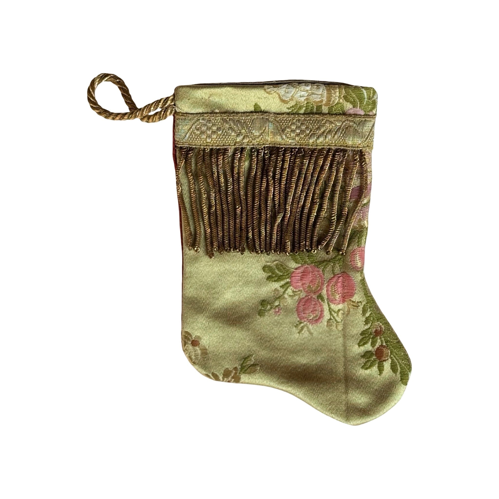 Handmade Mini Stocking from Antique and Vintage Textiles - Ornament B. Viz Design EE 
