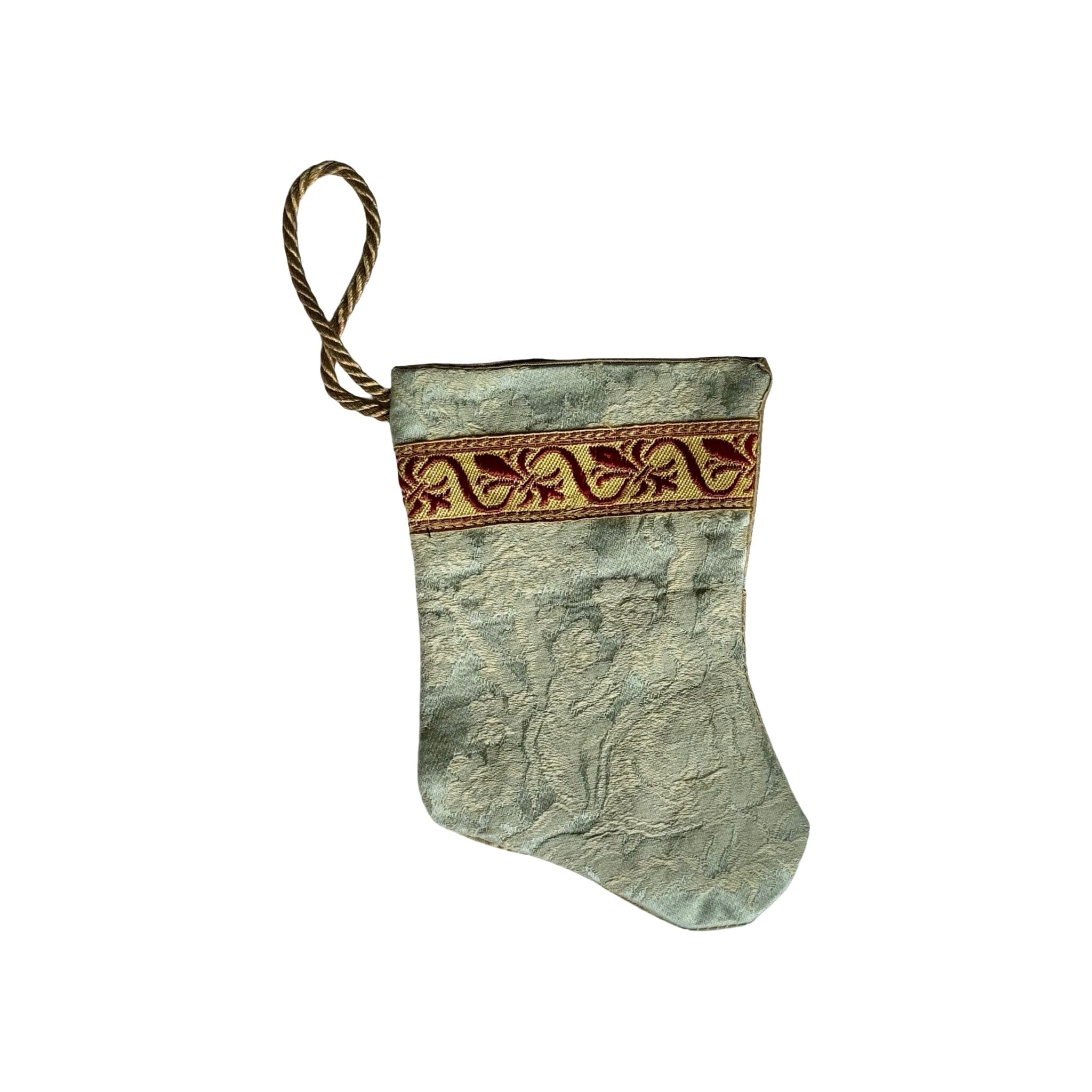 Handmade Mini Stocking from Antique and Vintage Textiles - Ornament B. Viz Design F 