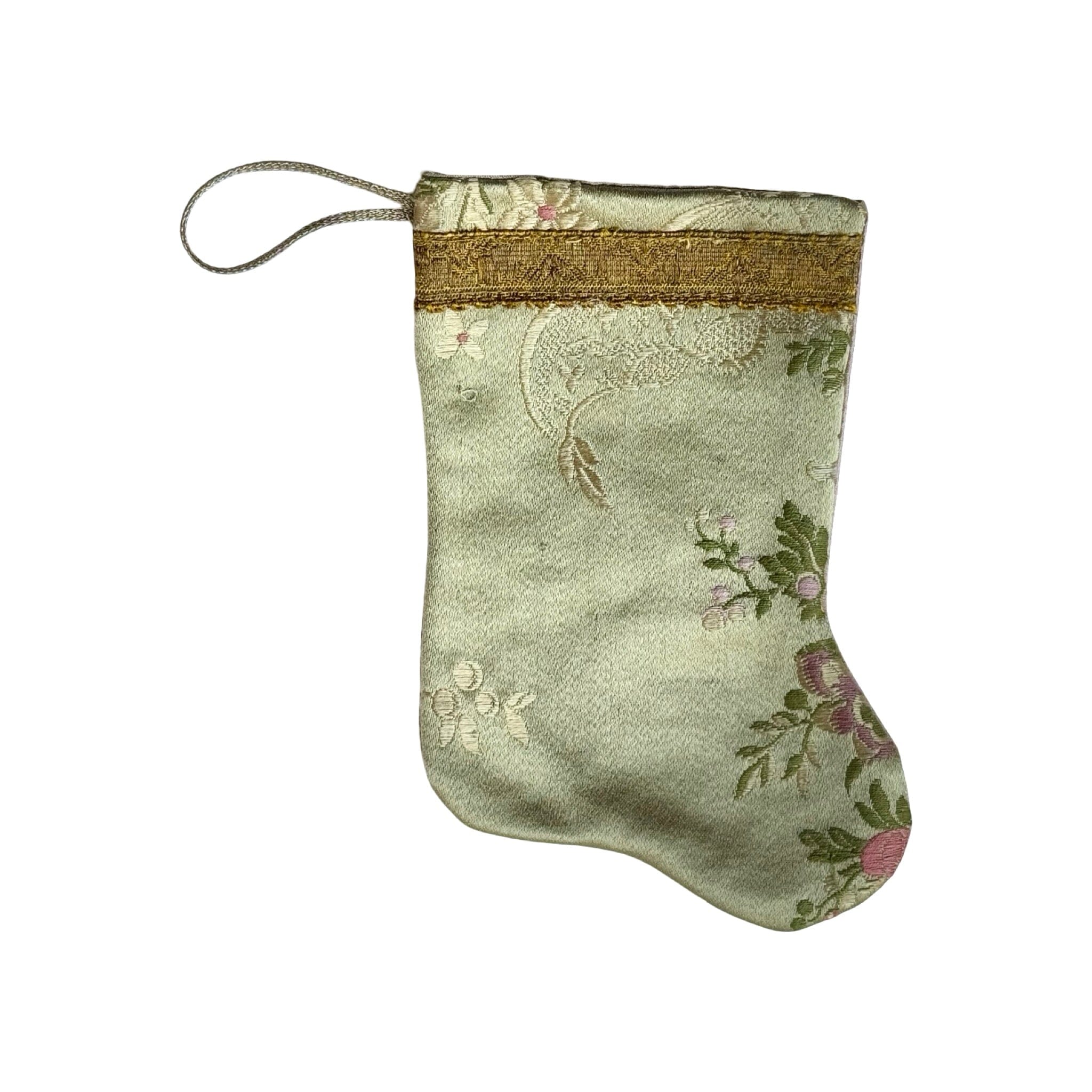 Handmade Mini Stocking from Antique and Vintage Textiles - Ornament B. Viz Design F 