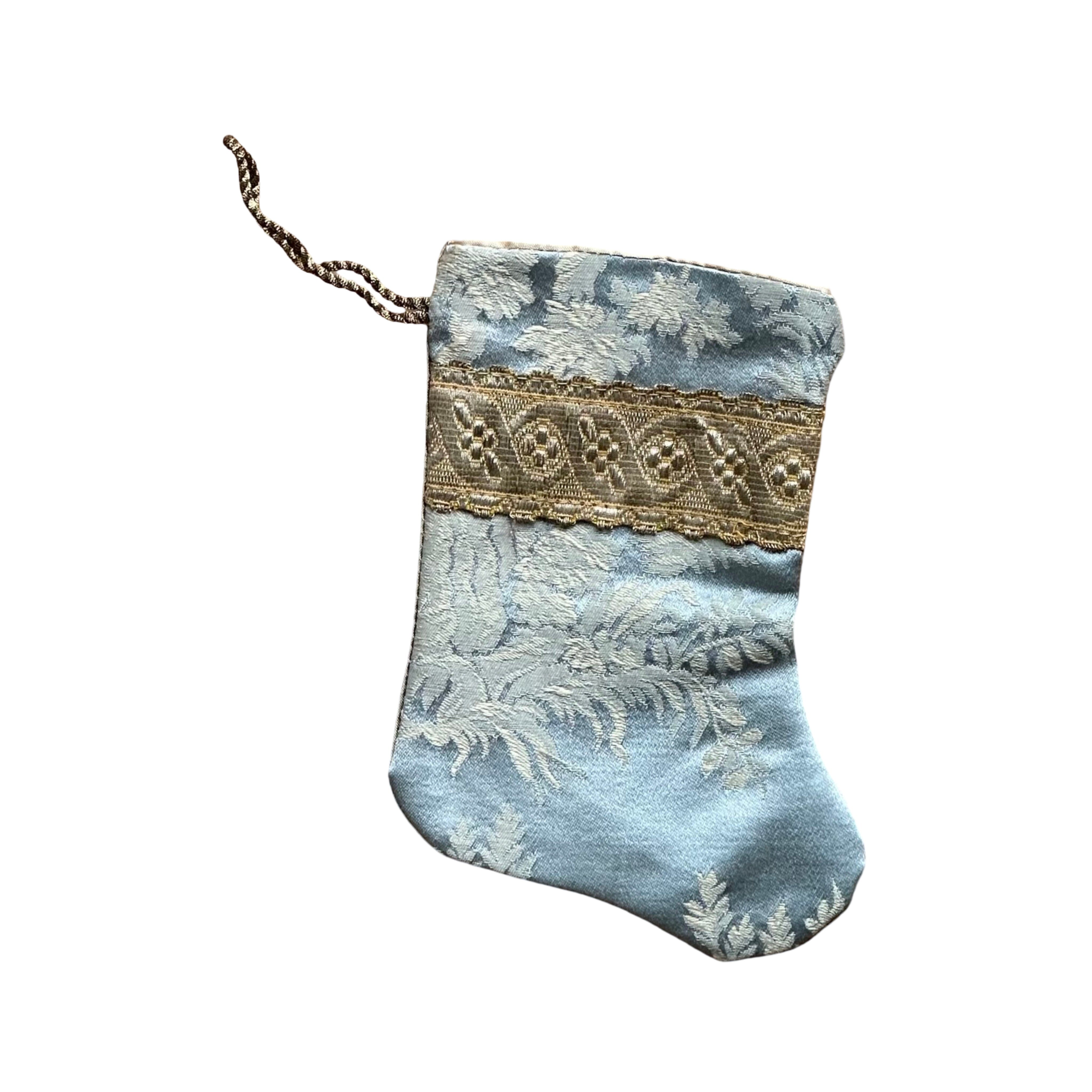 Handmade Mini Stocking from Antique and Vintage Textiles Ornament B. Viz Design F 