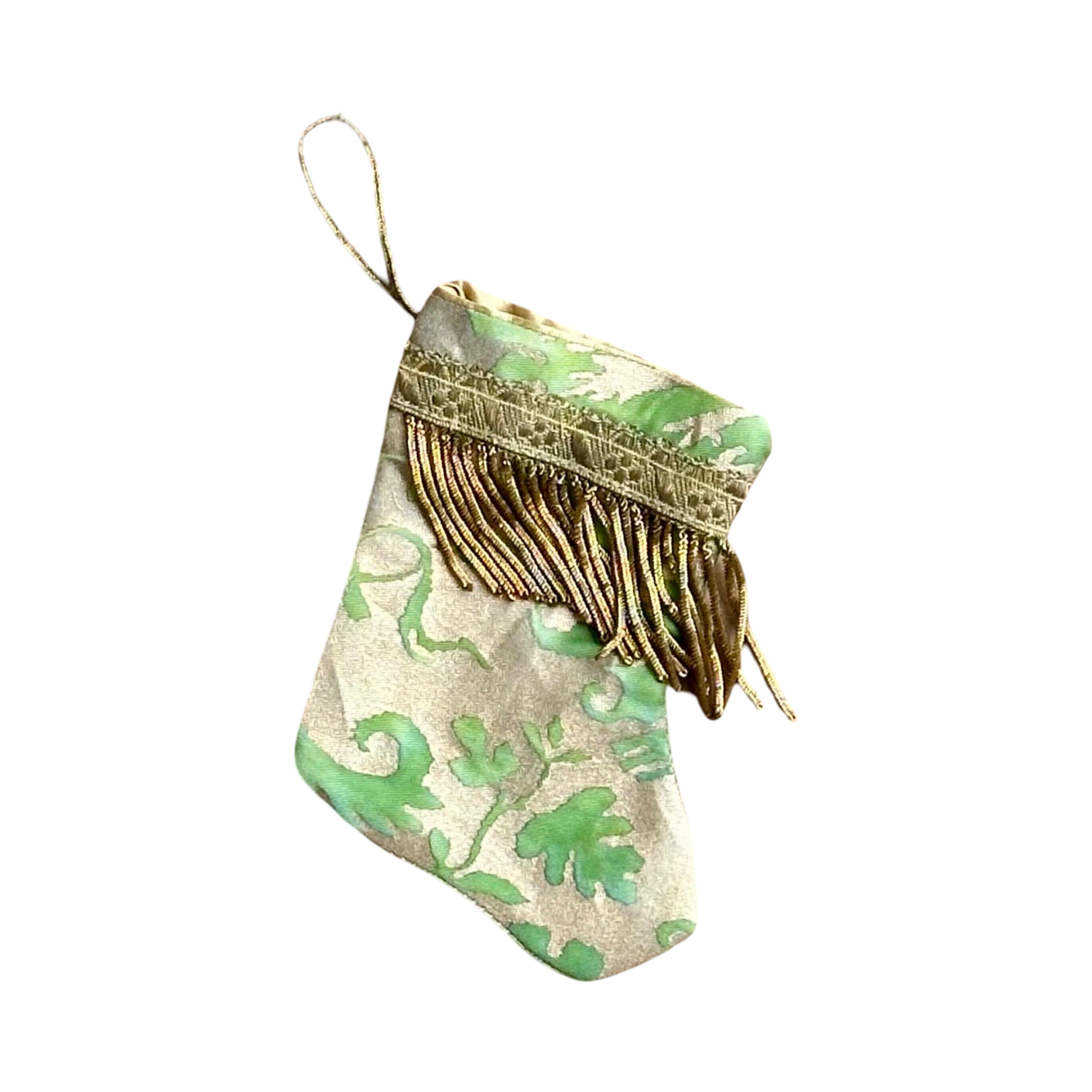 Handmade Mini Stocking from Antique and Vintage Textiles Ornament B. Viz Design F 