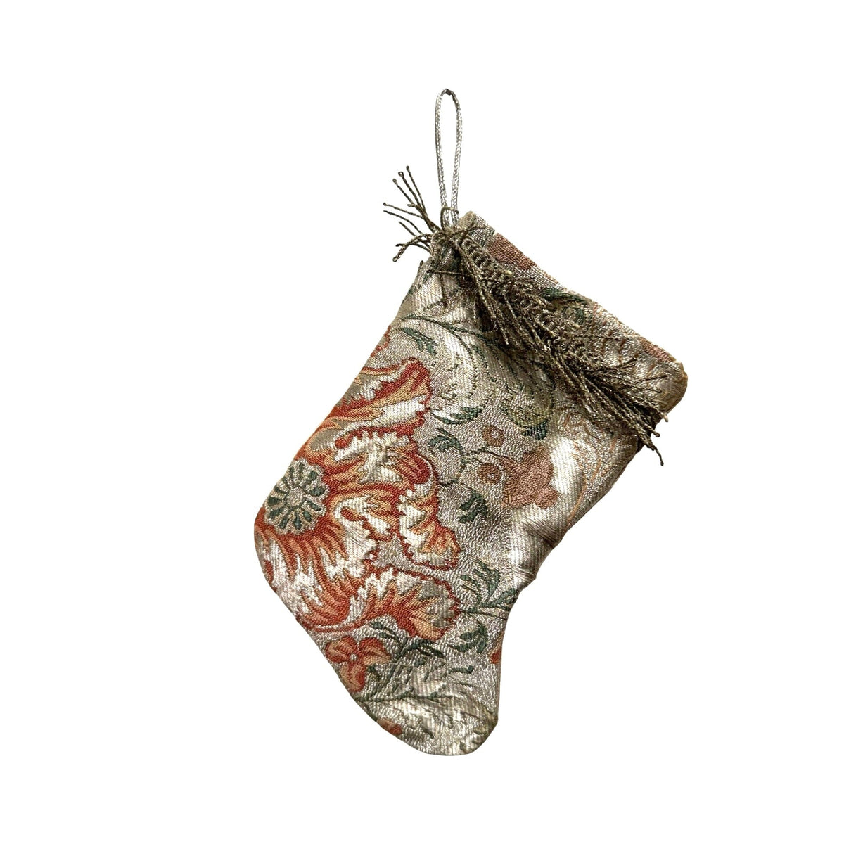 Handmade Mini Stocking from Antique and Vintage Textiles Ornament B. Viz Design F 