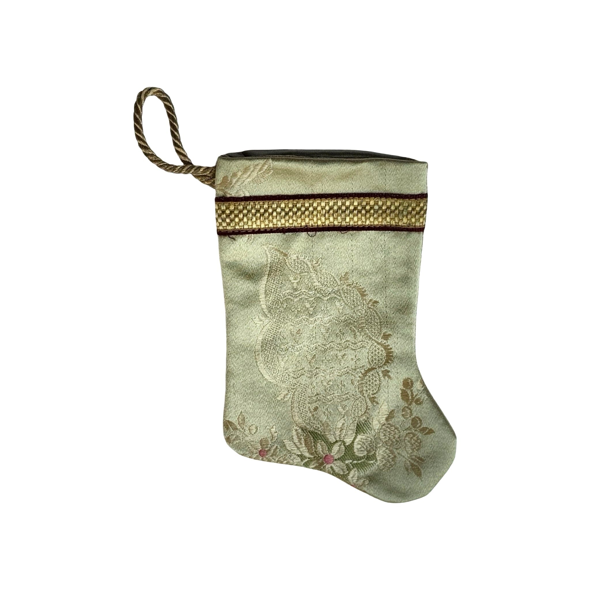 Handmade Mini Stocking from Antique and Vintage Textiles - Ornament B. Viz Design G 