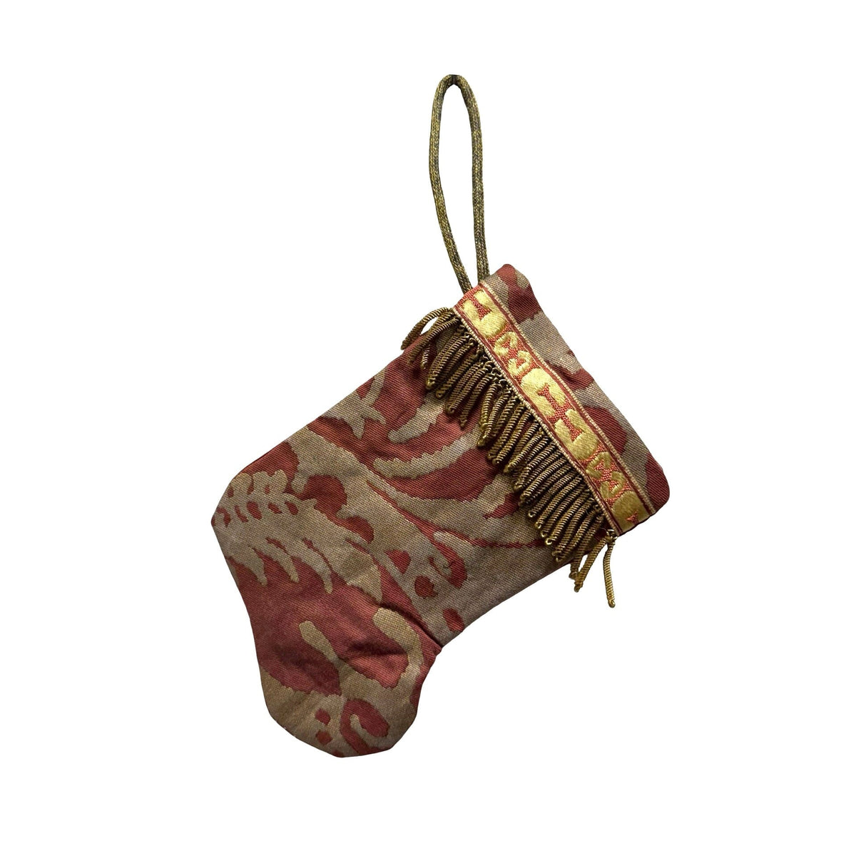 Handmade Mini Stocking from Antique and Vintage Textiles Ornament B. Viz Design G 