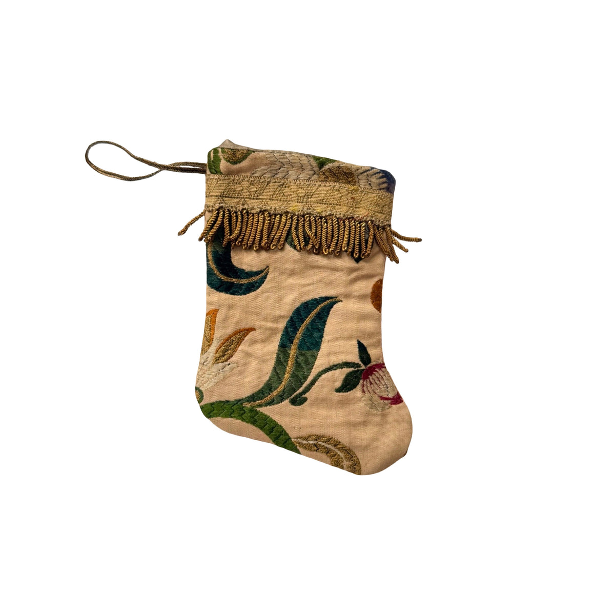 Handmade Mini Stocking from Antique and Vintage Textiles Ornament B. Viz Design G 