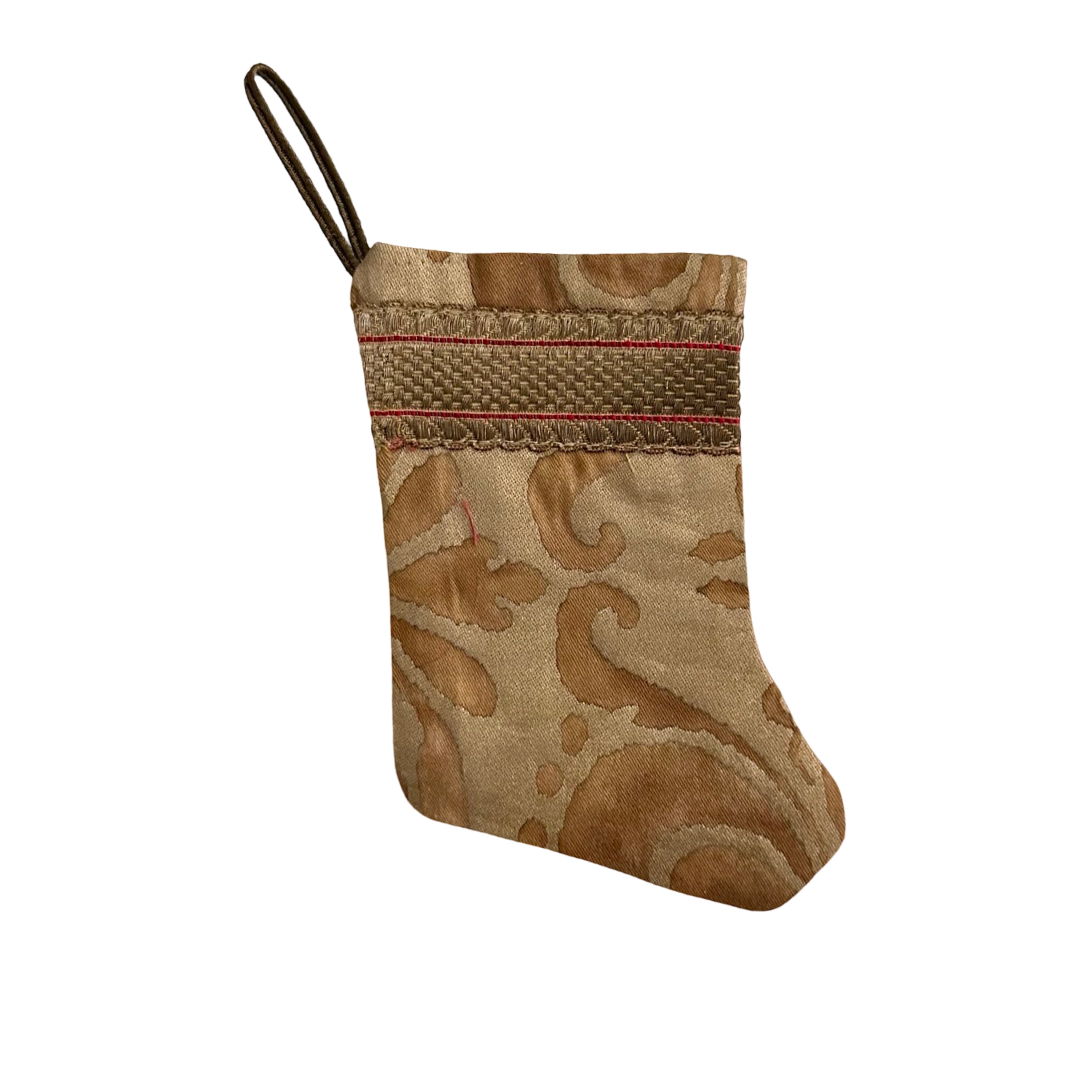 Handmade Mini Stocking from Antique and Vintage Textiles Ornament B. Viz Design G 