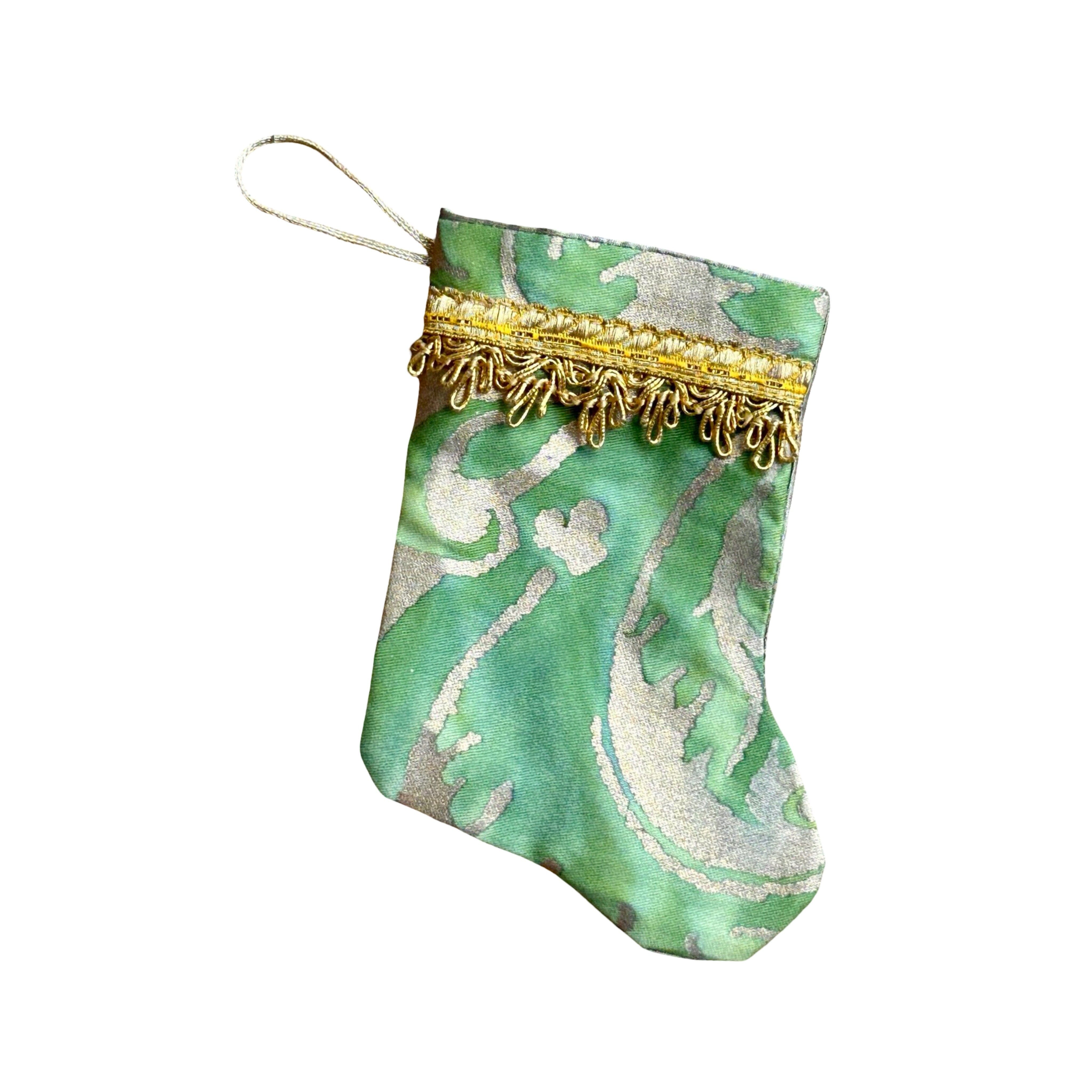 Handmade Mini Stocking from Antique and Vintage Textiles Ornament B. Viz Design G 