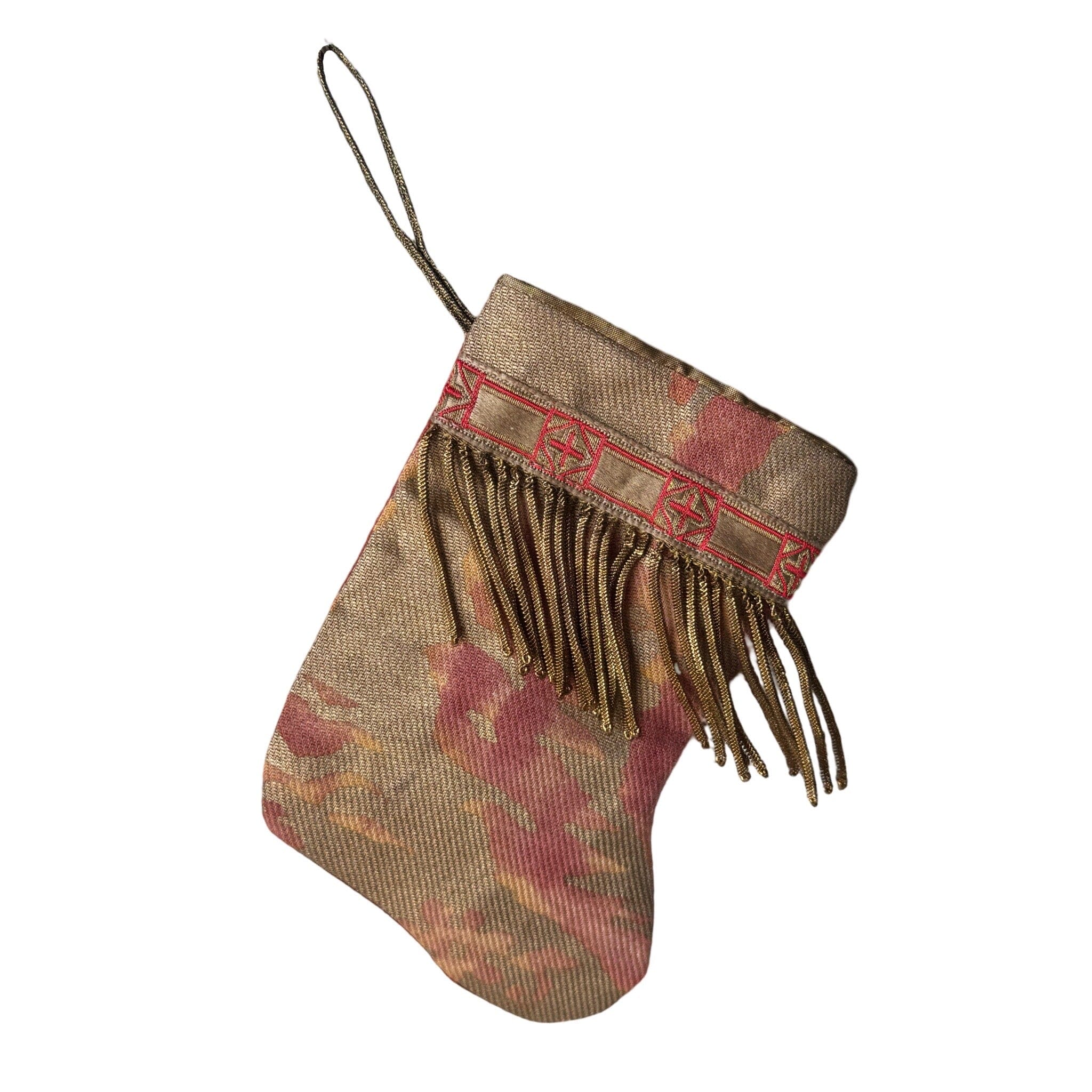 Handmade Mini Stocking from Antique and Vintage Textiles Ornament B. Viz Design G 