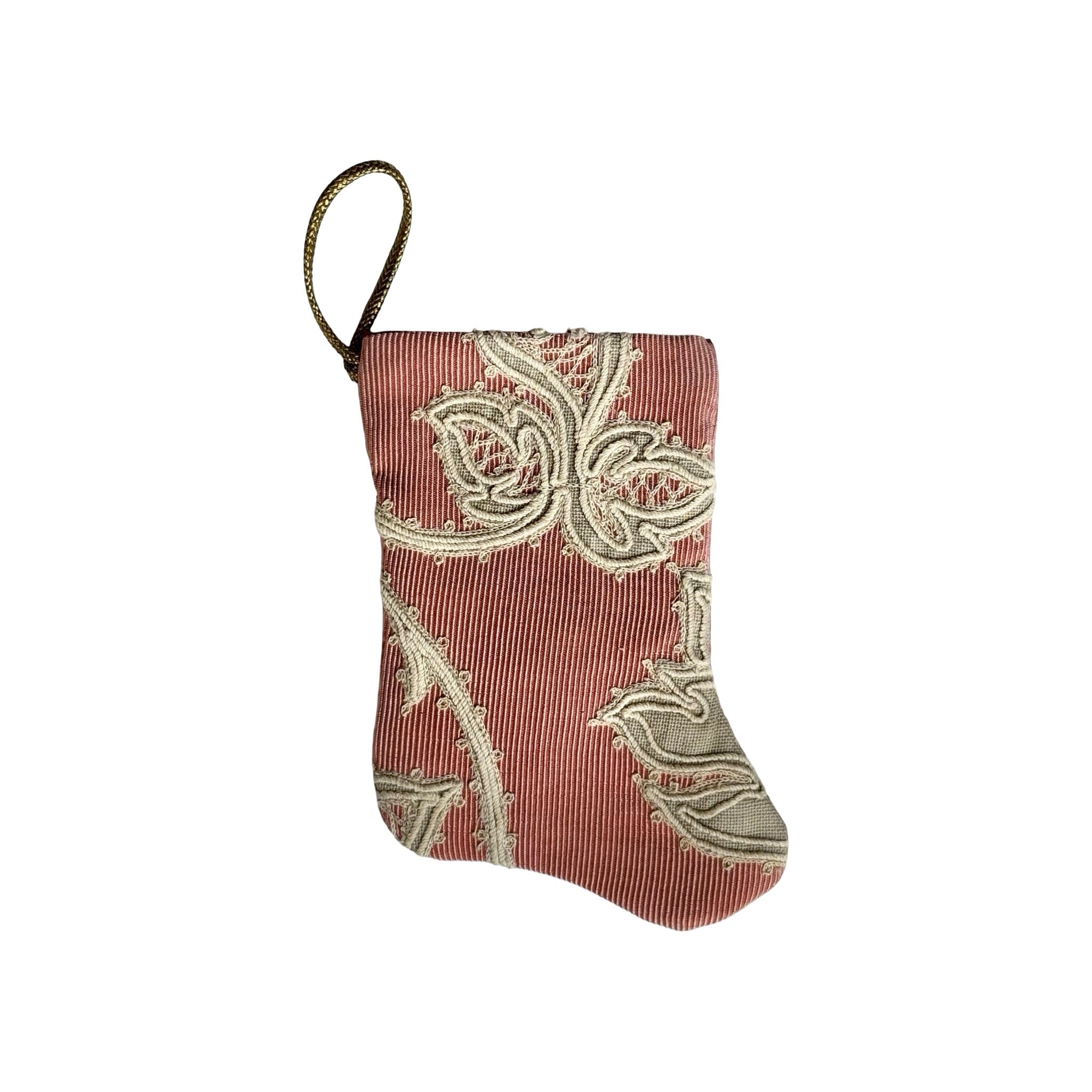 Handmade Mini Stocking from Antique and Vintage Textiles - Ornament B. Viz Design G 