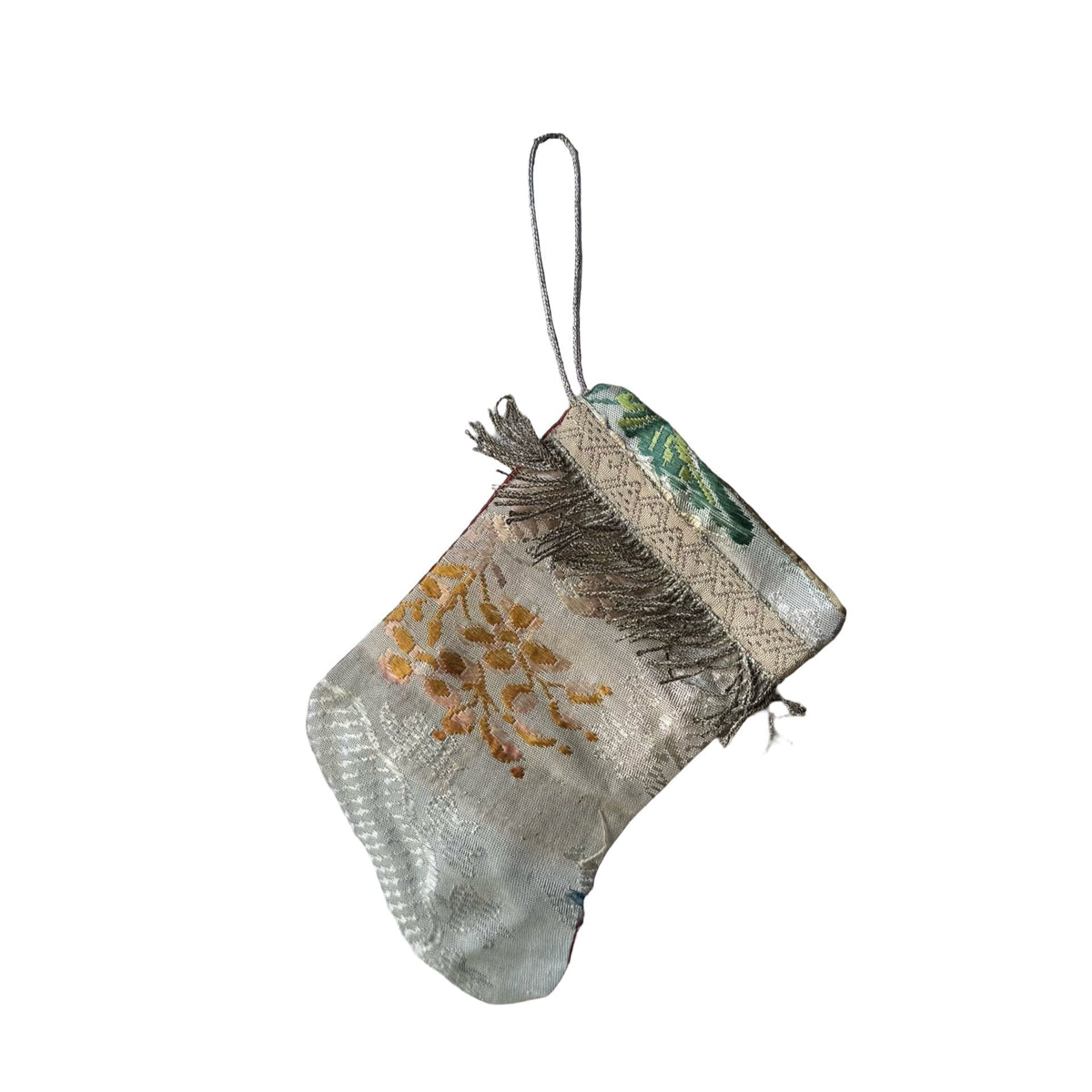 Handmade Mini Stocking from Antique and Vintage Textiles Ornament B. Viz Design GG 