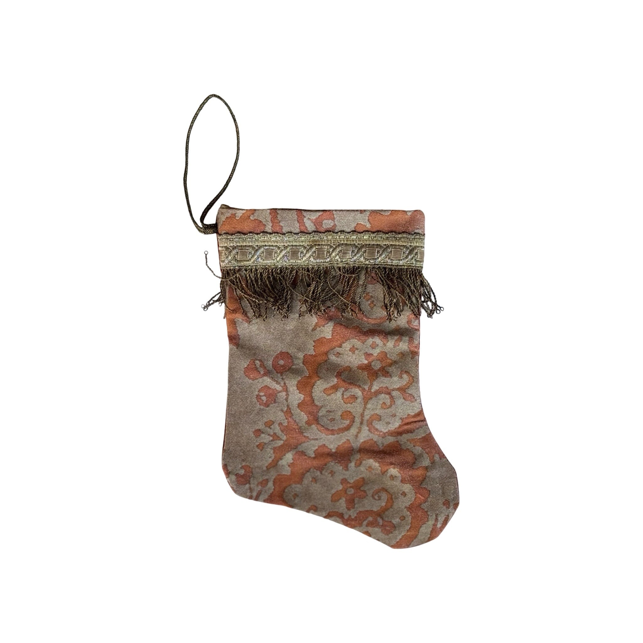 Handmade Mini Stocking from Antique and Vintage Textiles - Ornament B. Viz Design H 
