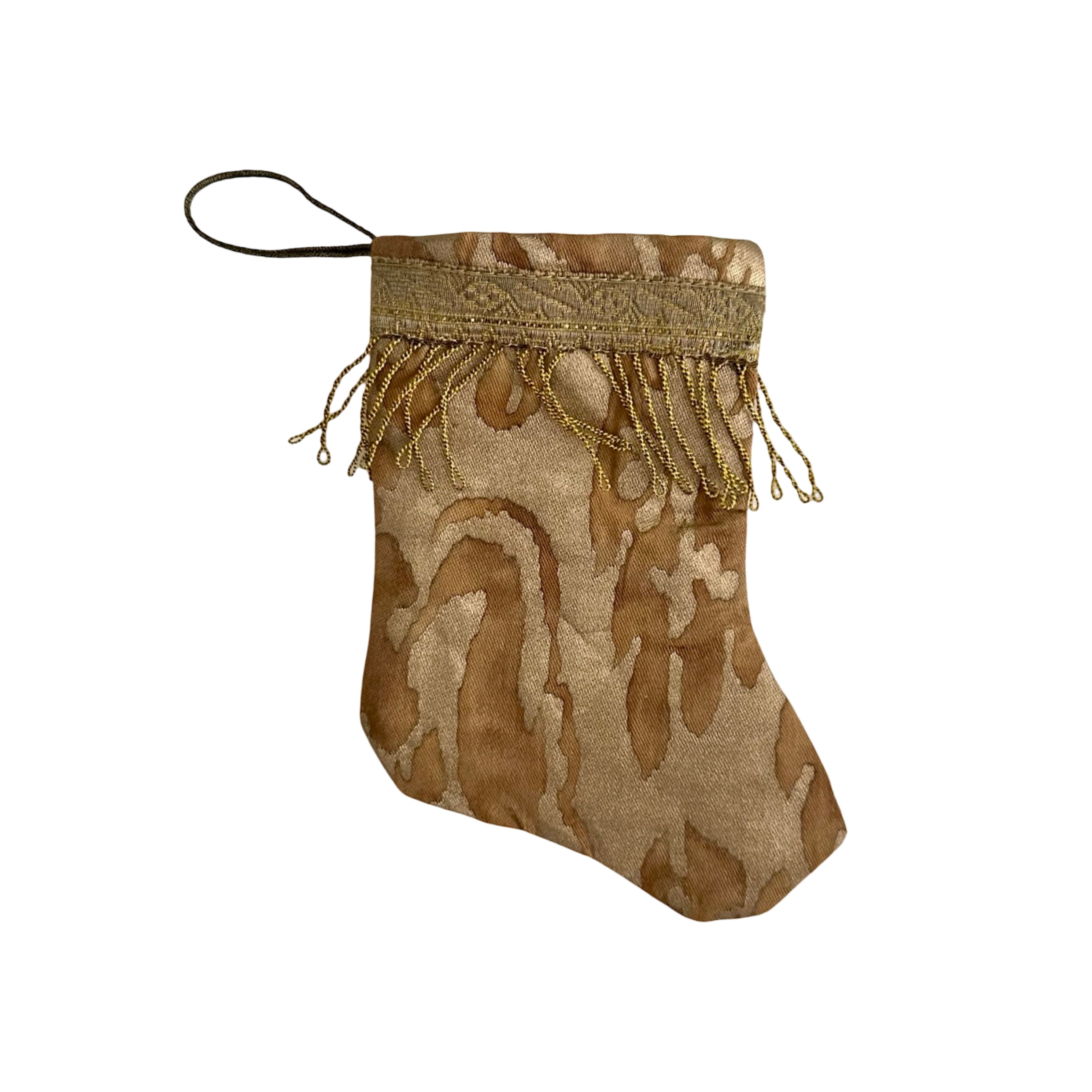 Handmade Mini Stocking from Antique and Vintage Textiles Ornament B. Viz Design H 