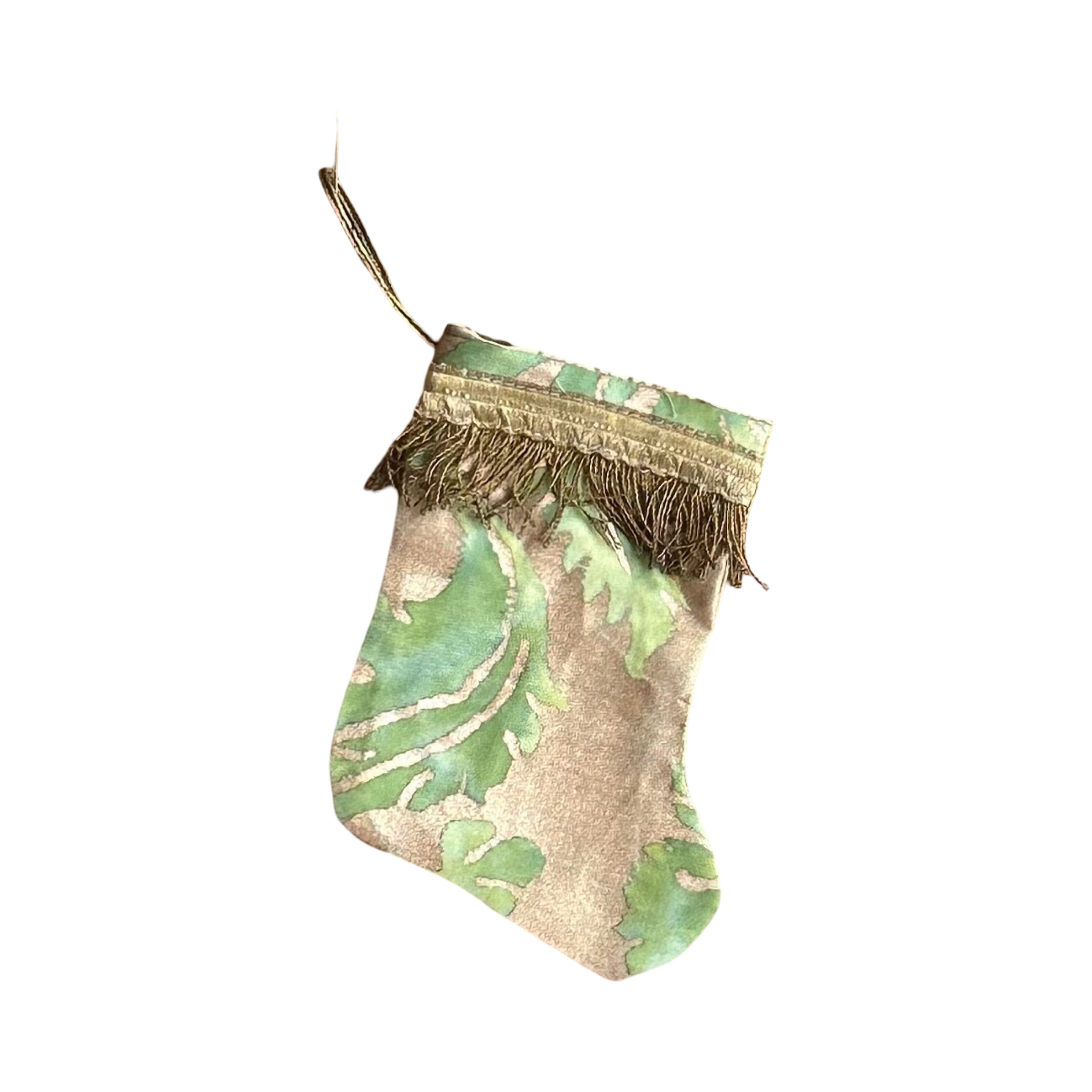 Handmade Mini Stocking from Antique and Vintage Textiles Ornament B. Viz Design H 