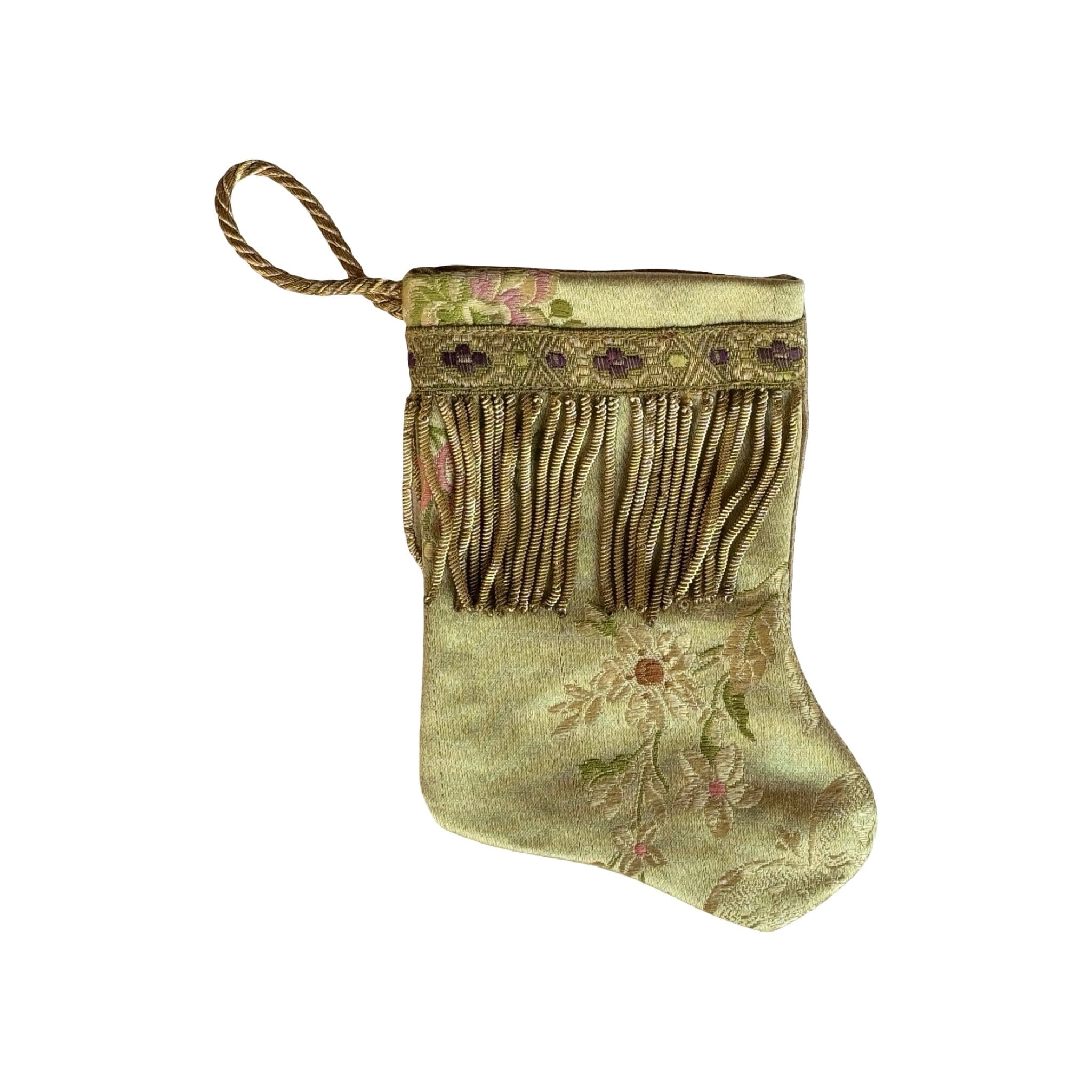 Handmade Mini Stocking from Antique and Vintage Textiles - Ornament B. Viz Design HH 