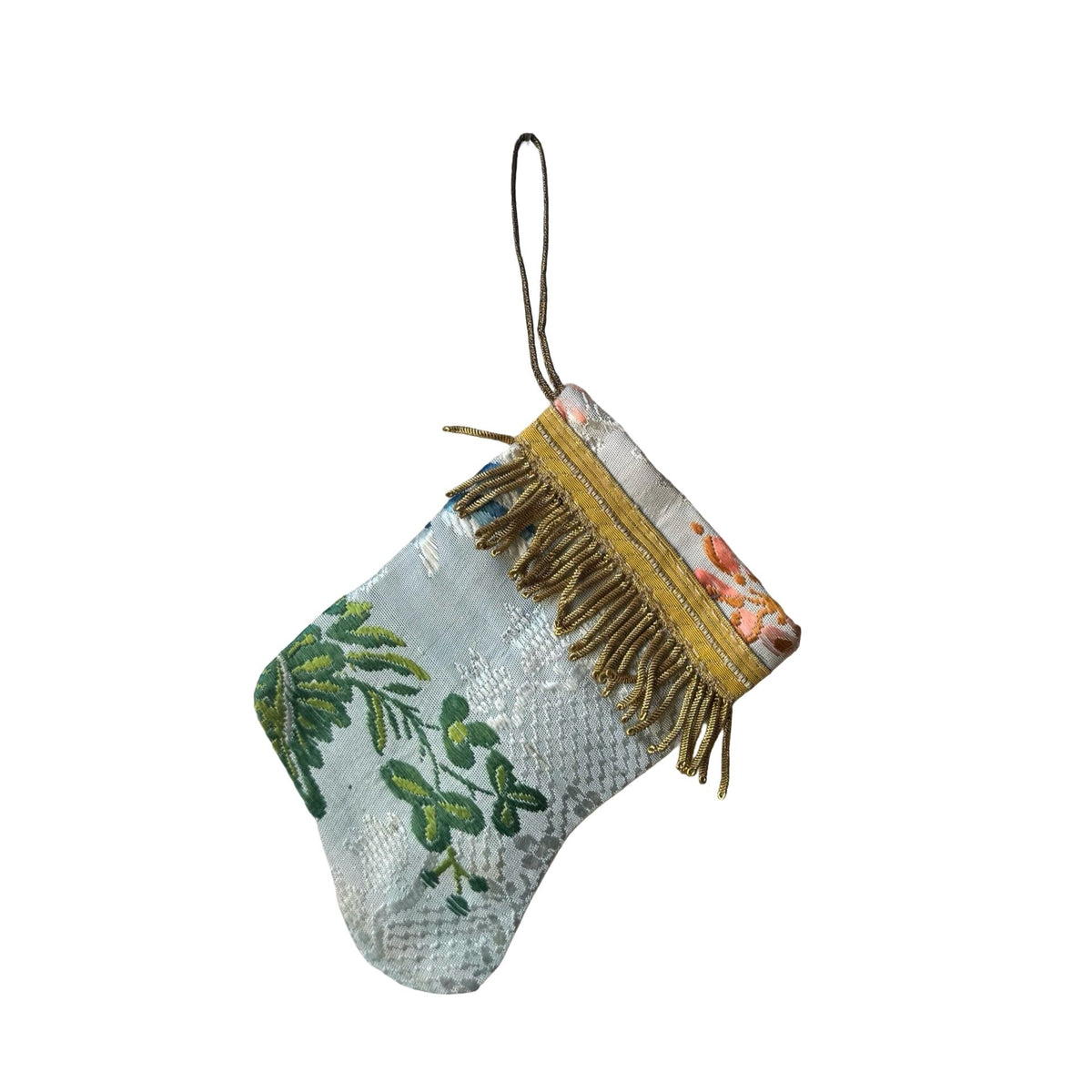 Handmade Mini Stocking from Antique and Vintage Textiles Ornament B. Viz Design I 