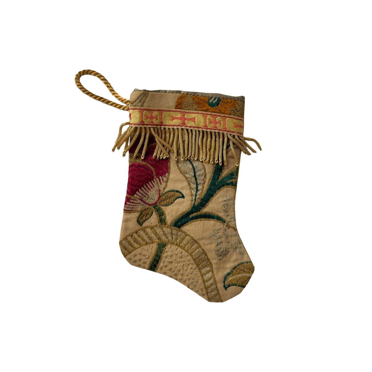 Handmade Mini Stocking from Antique and Vintage Textiles Ornament B. Viz Design I 