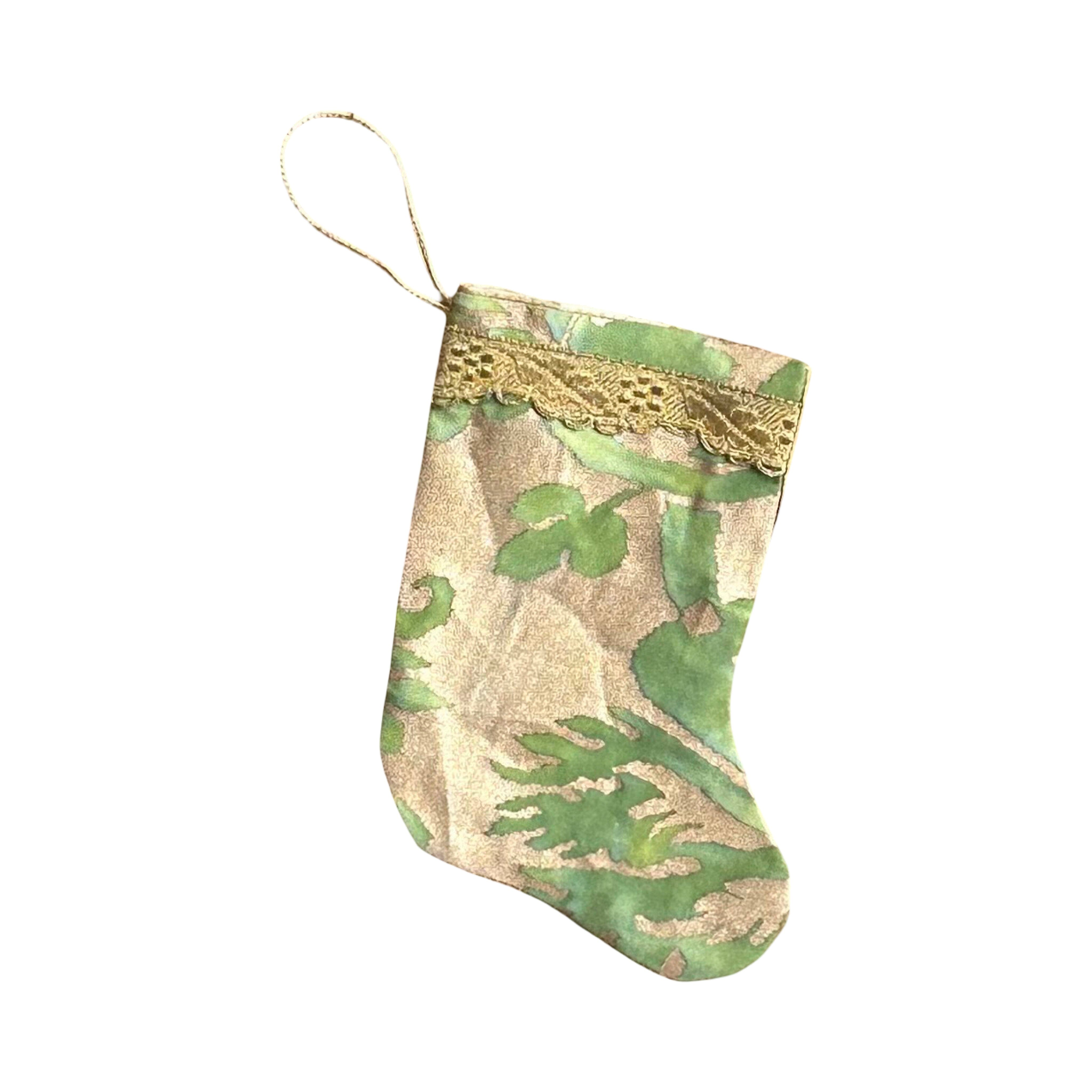 Handmade Mini Stocking from Antique and Vintage Textiles Ornament B. Viz Design I 