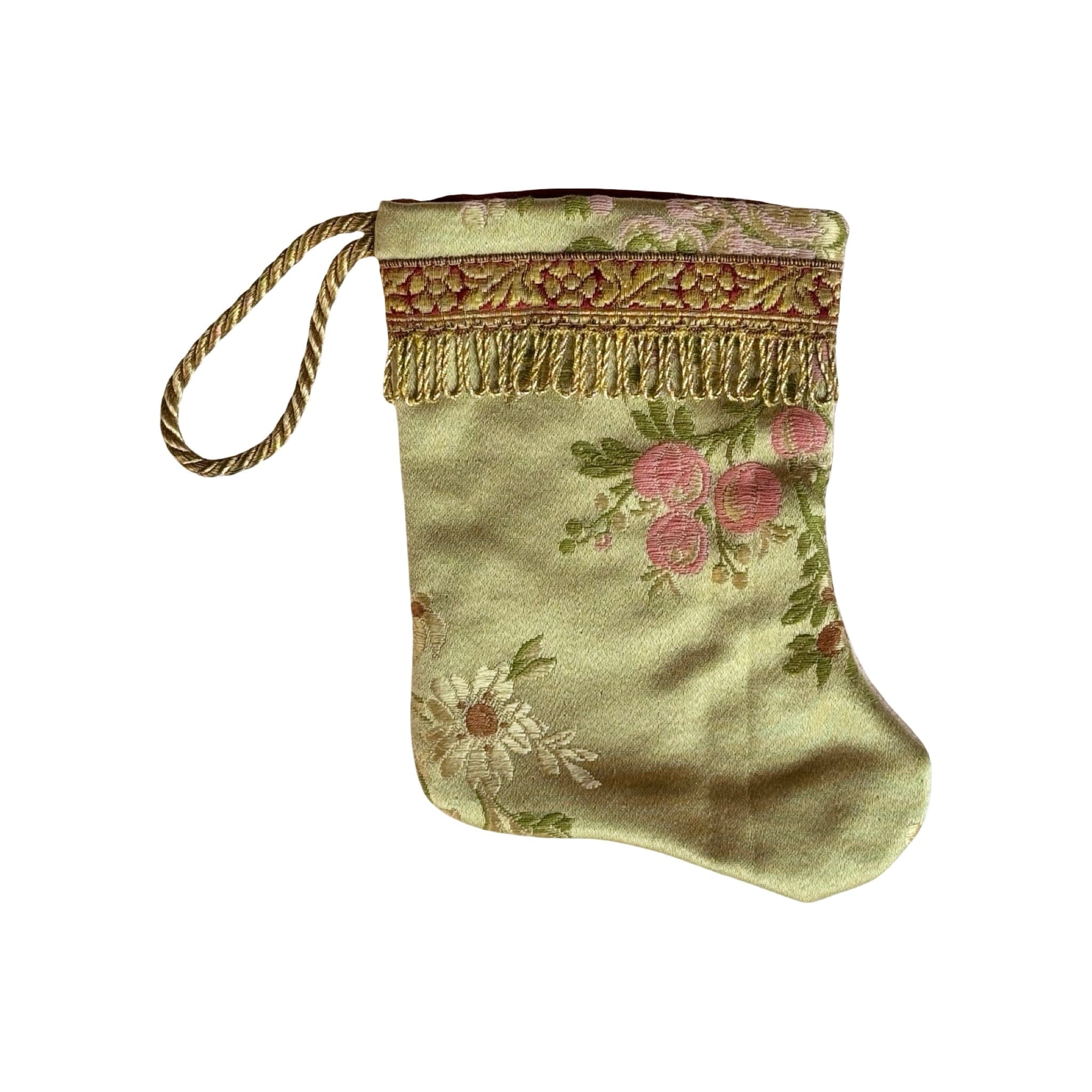 Handmade Mini Stocking from Antique and Vintage Textiles - Ornament B. Viz Design II 