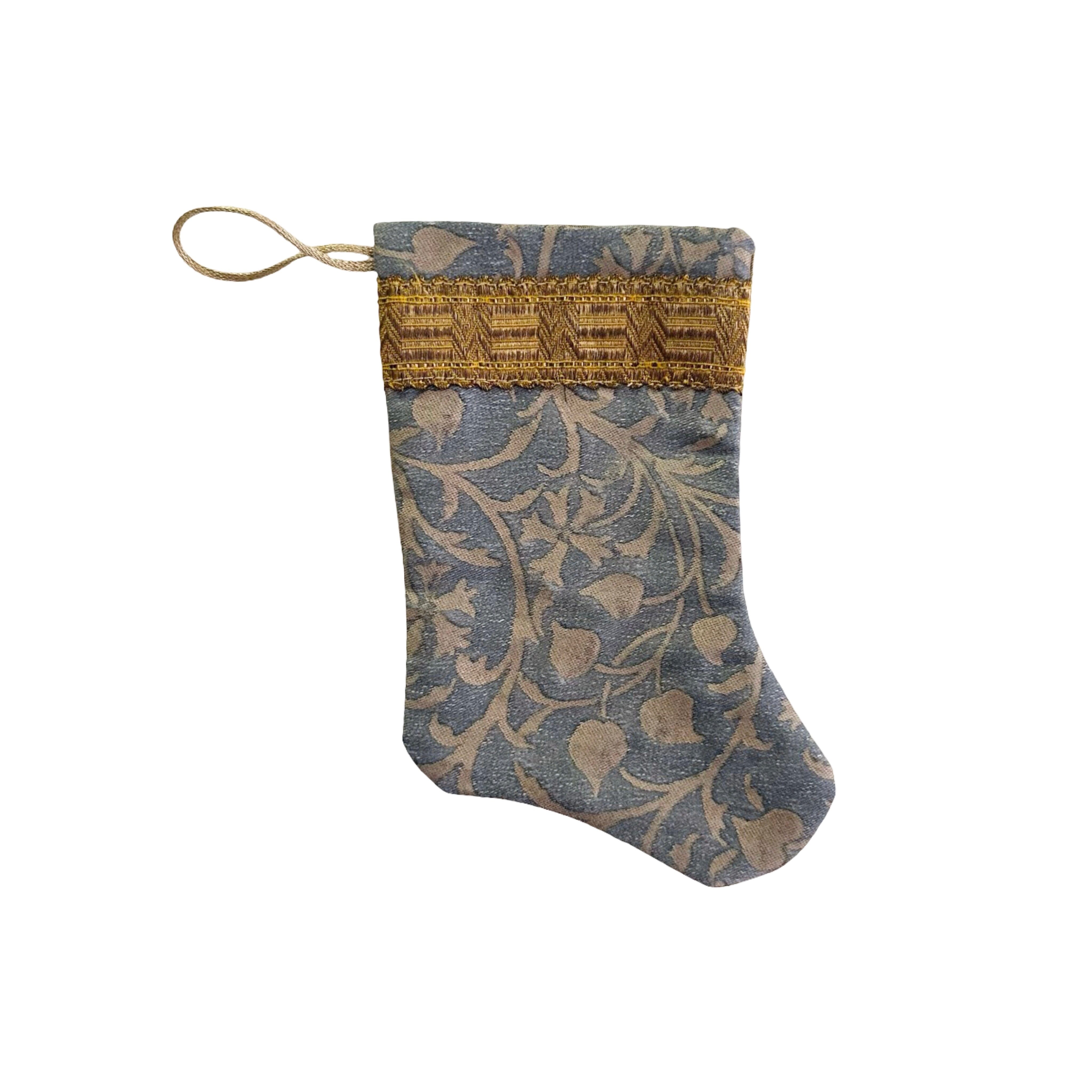 Handmade Mini Stocking from Antique and Vintage Textiles Ornament B. Viz Design J 