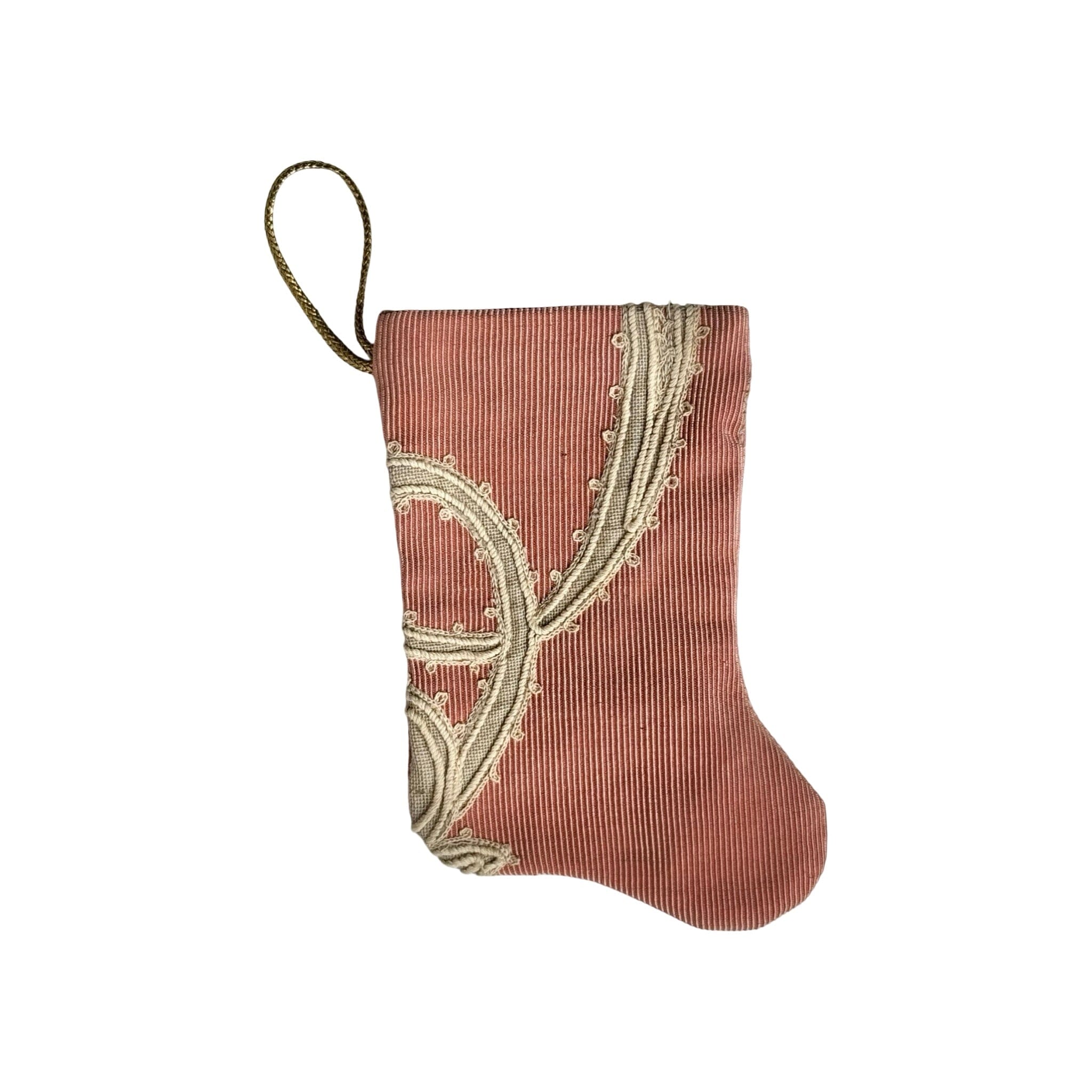 Handmade Mini Stocking from Antique and Vintage Textiles - Ornament B. Viz Design J 