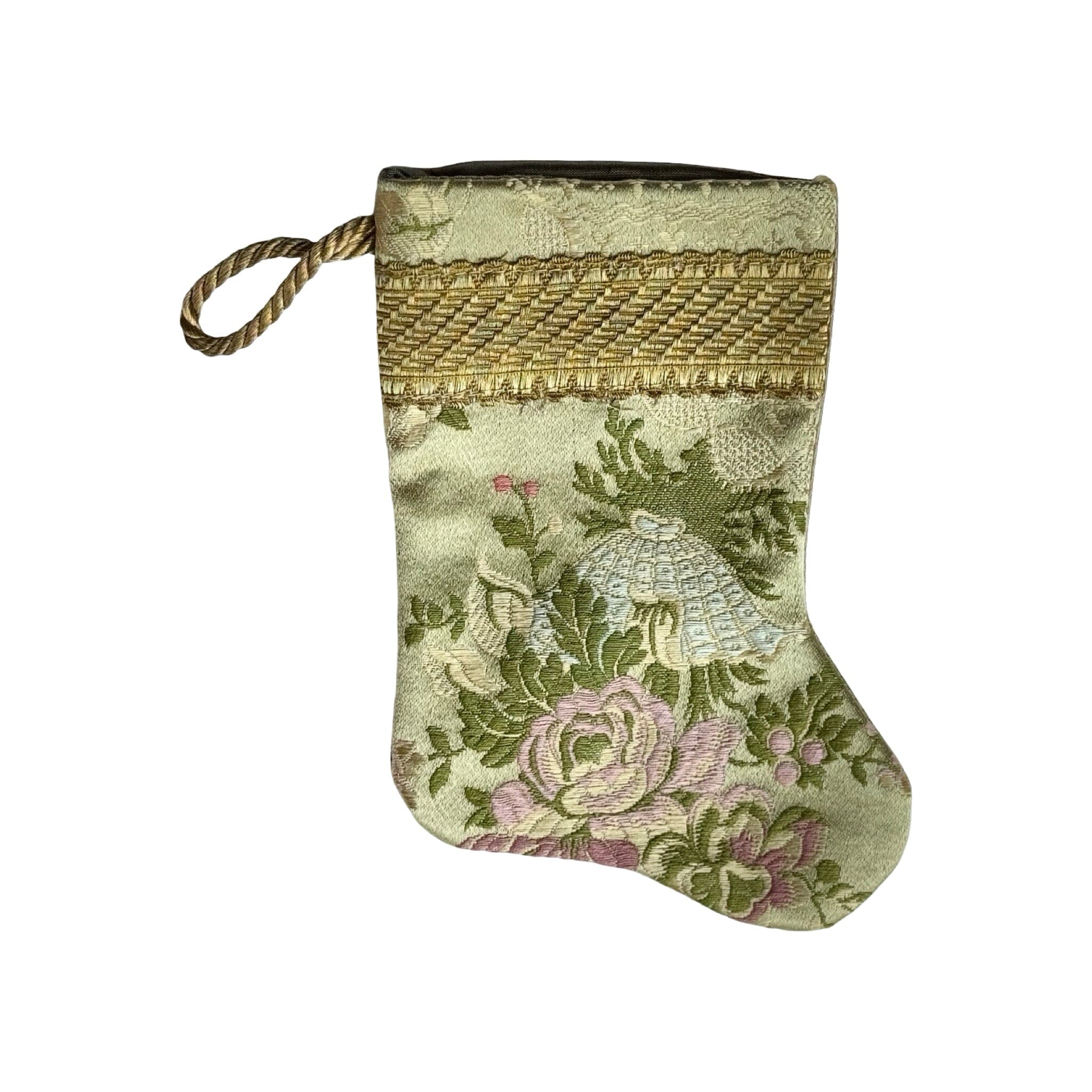 Handmade Mini Stocking from Antique and Vintage Textiles - Ornament B. Viz Design K 
