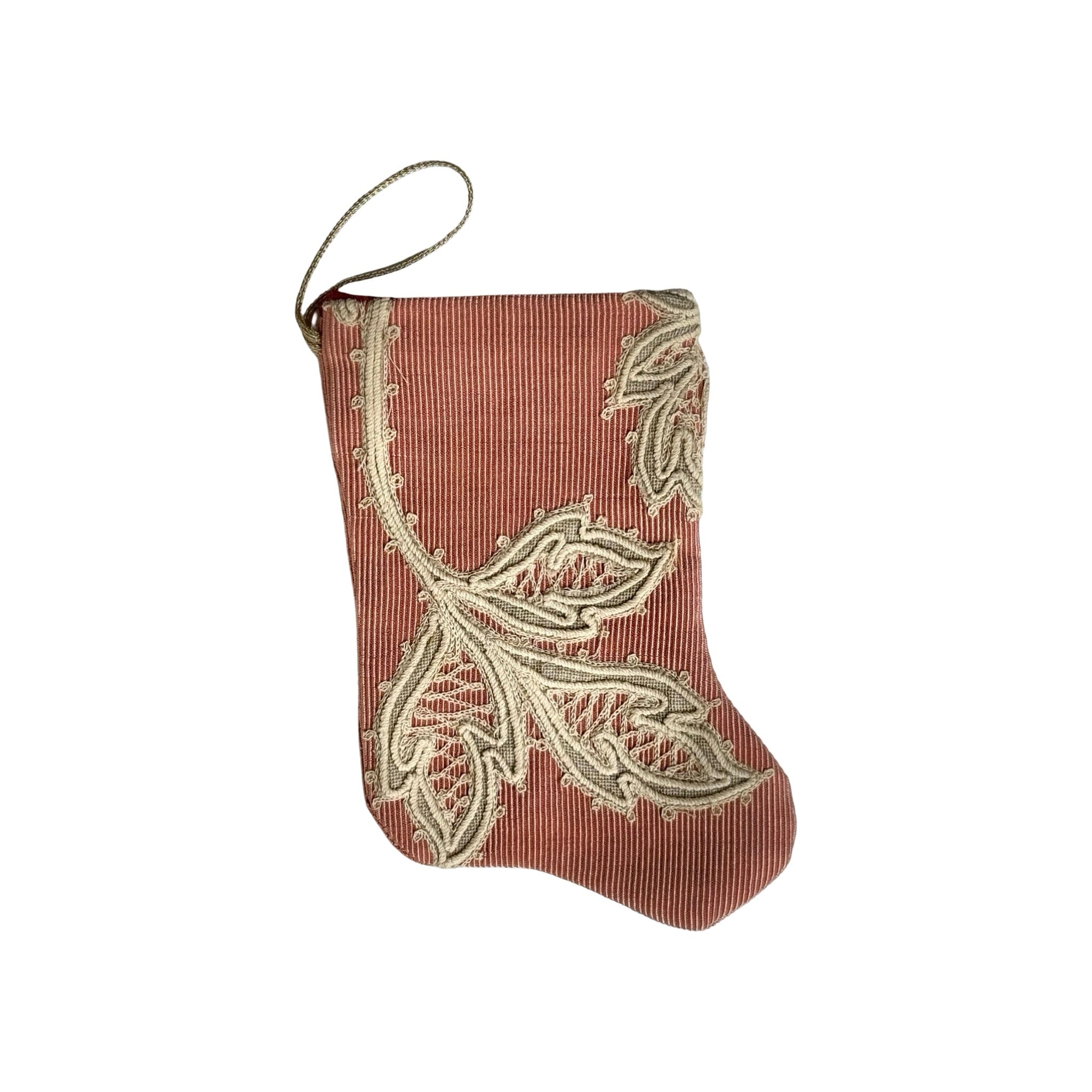 Handmade Mini Stocking from Antique and Vintage Textiles - Ornament B. Viz Design K 