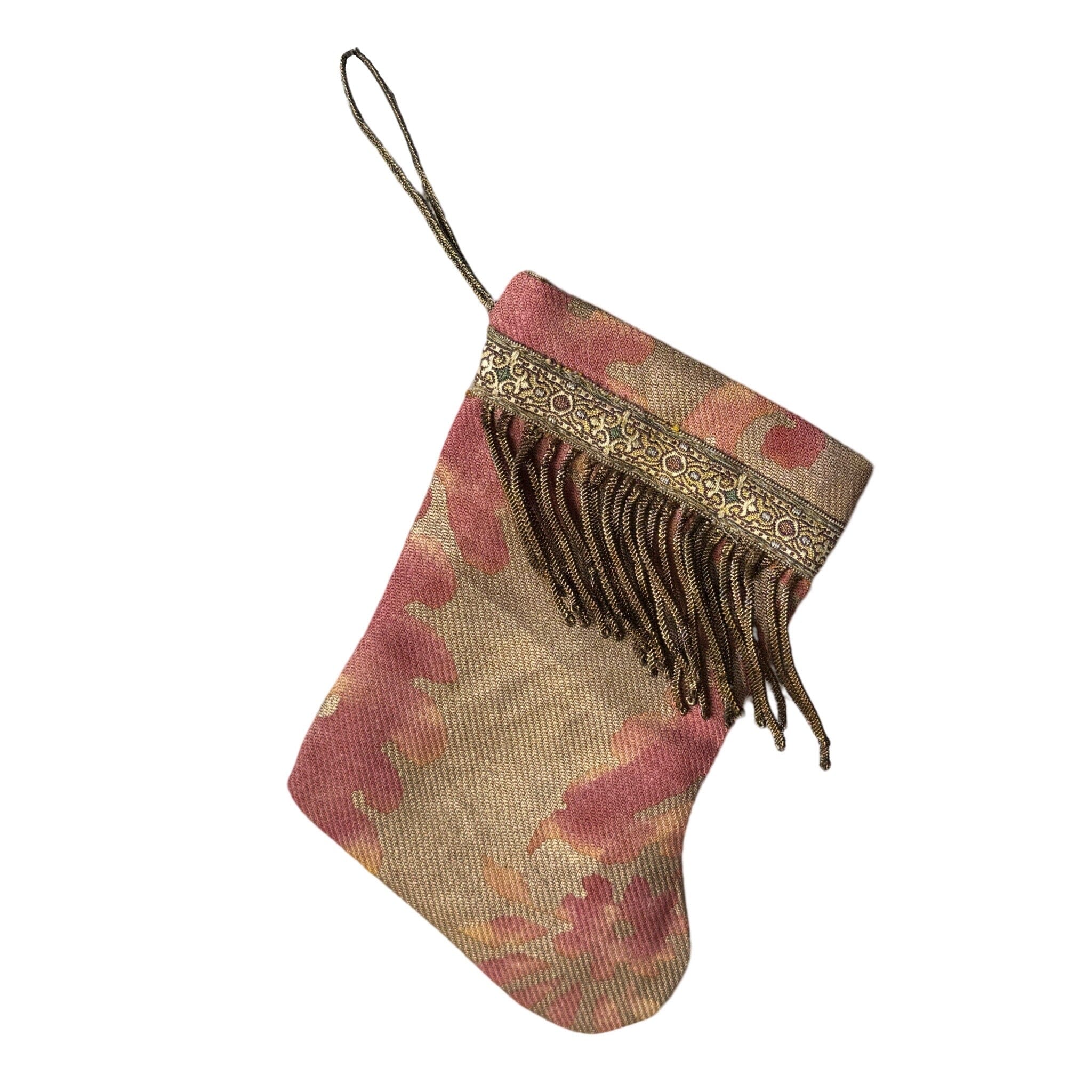 Handmade Mini Stocking from Antique and Vintage Textiles Ornament B. Viz Design K 