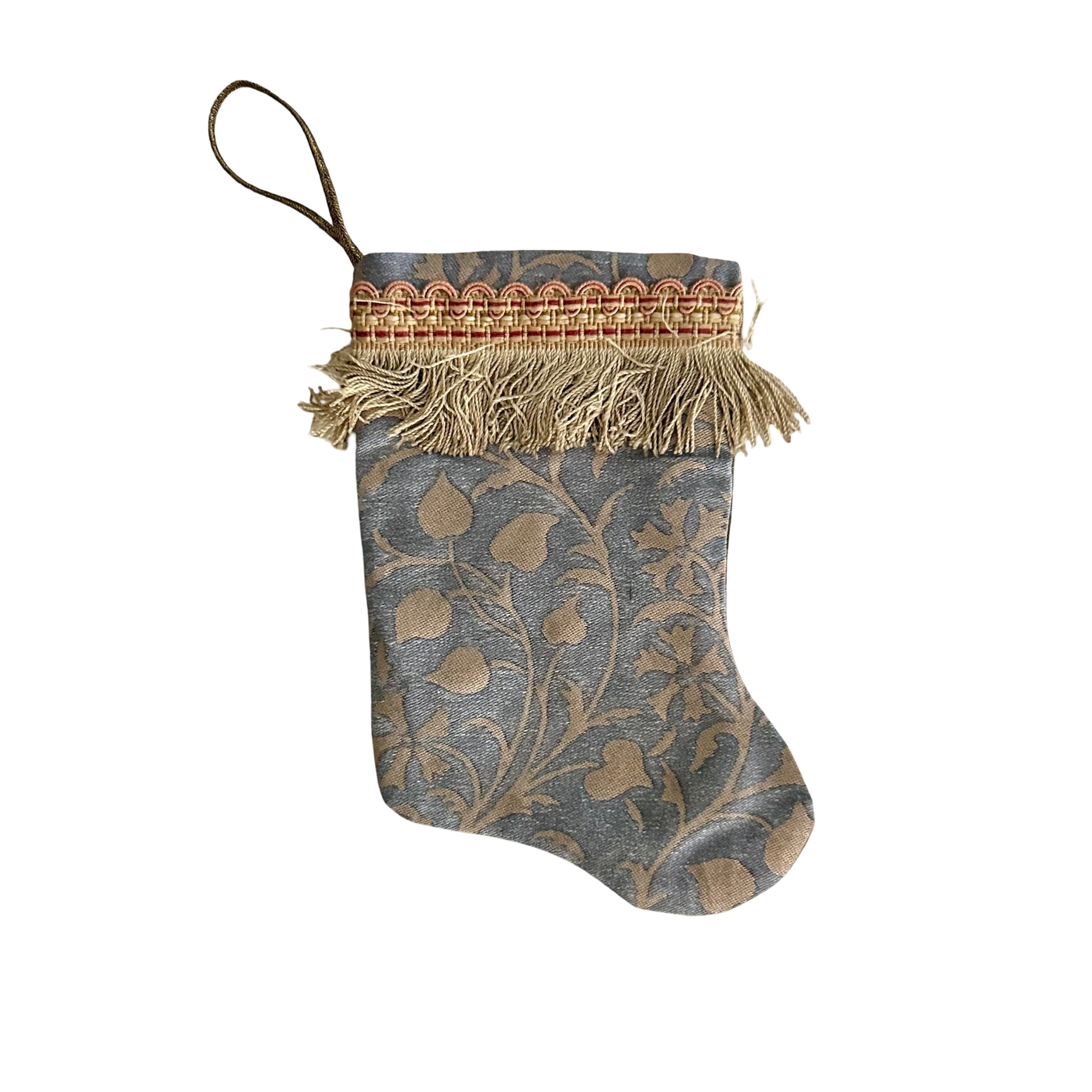 Handmade Mini Stocking from Antique and Vintage Textiles Ornament B. Viz Design L 
