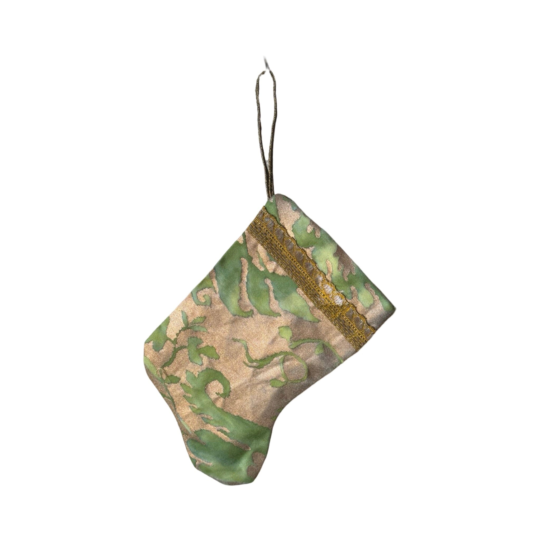 Handmade Mini Stocking from Antique and Vintage Textiles Ornament B. Viz Design L 