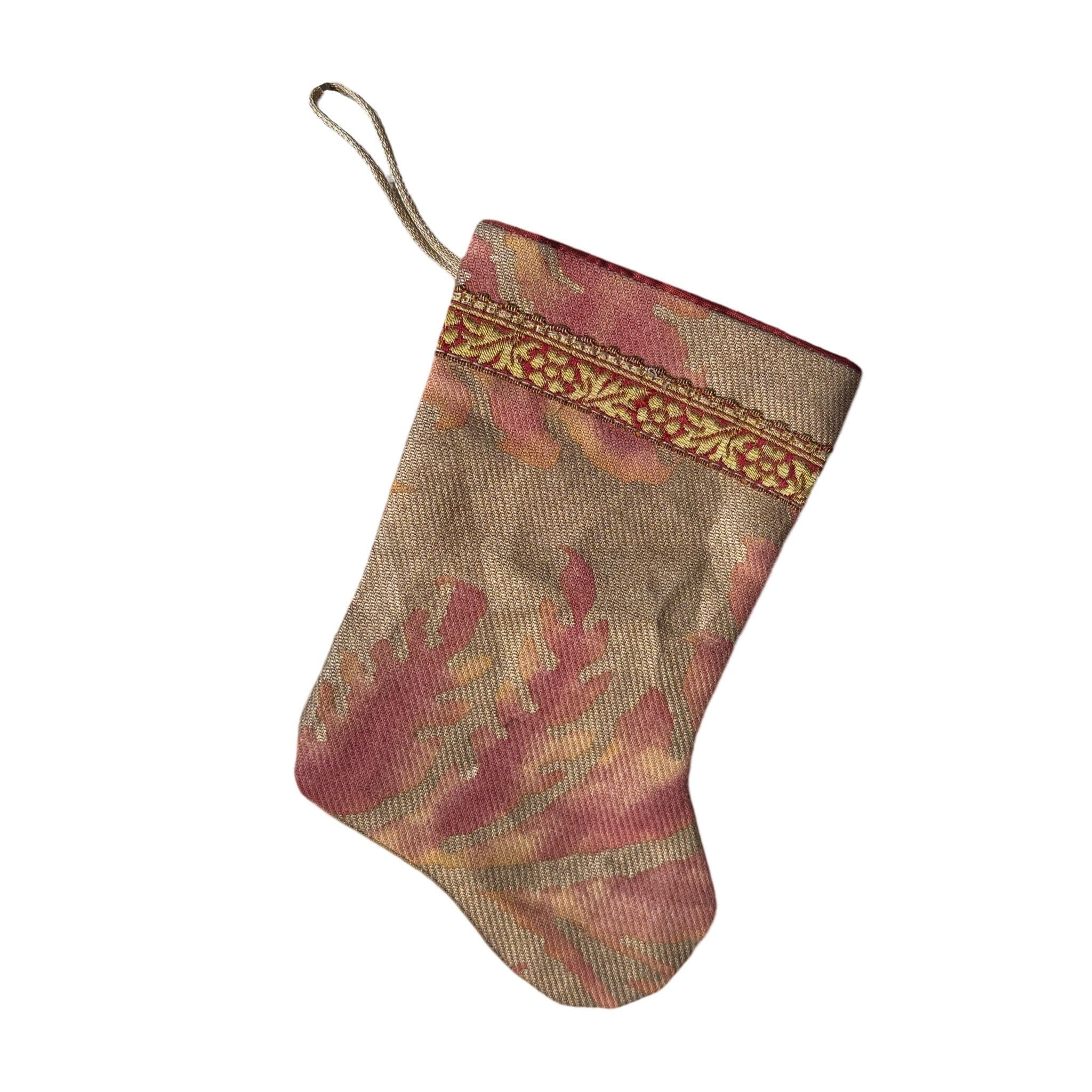 Handmade Mini Stocking from Antique and Vintage Textiles Ornament B. Viz Design L 