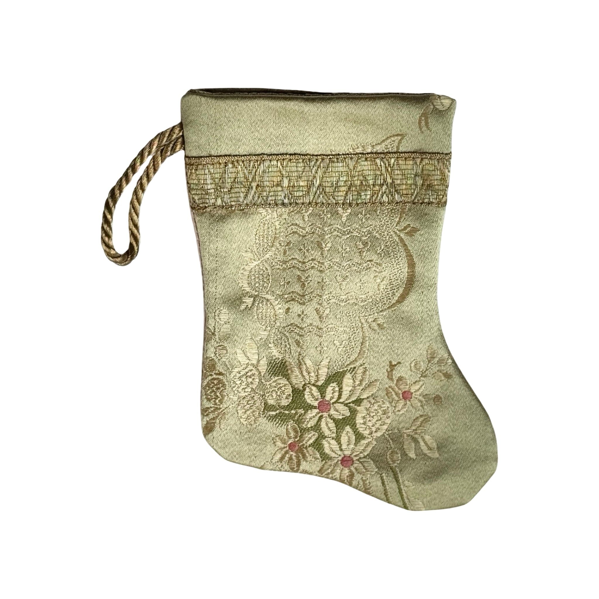 Handmade Mini Stocking from Antique and Vintage Textiles - Ornament B. Viz Design L 