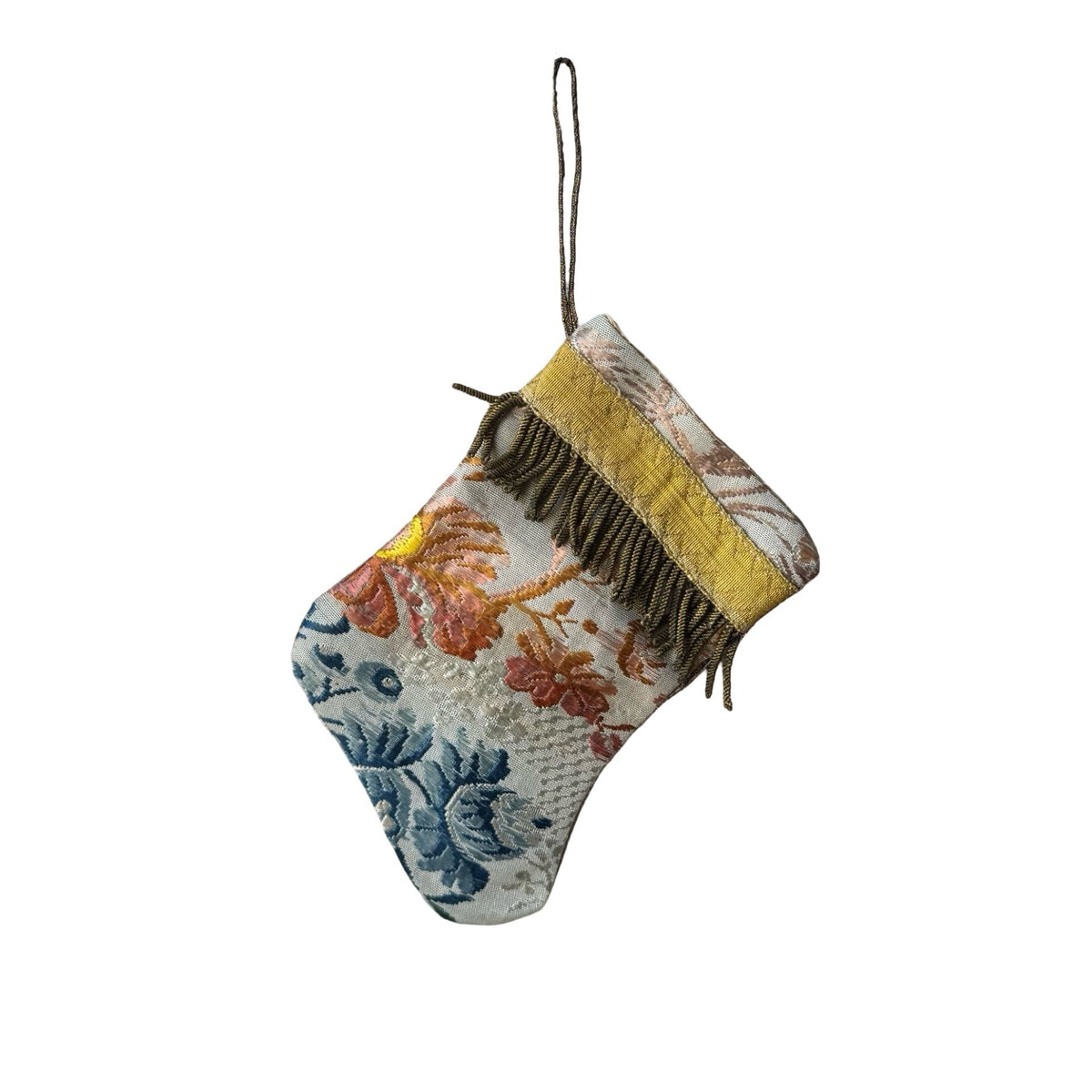 Handmade Mini Stocking from Antique and Vintage Textiles Ornament B. Viz Design L 