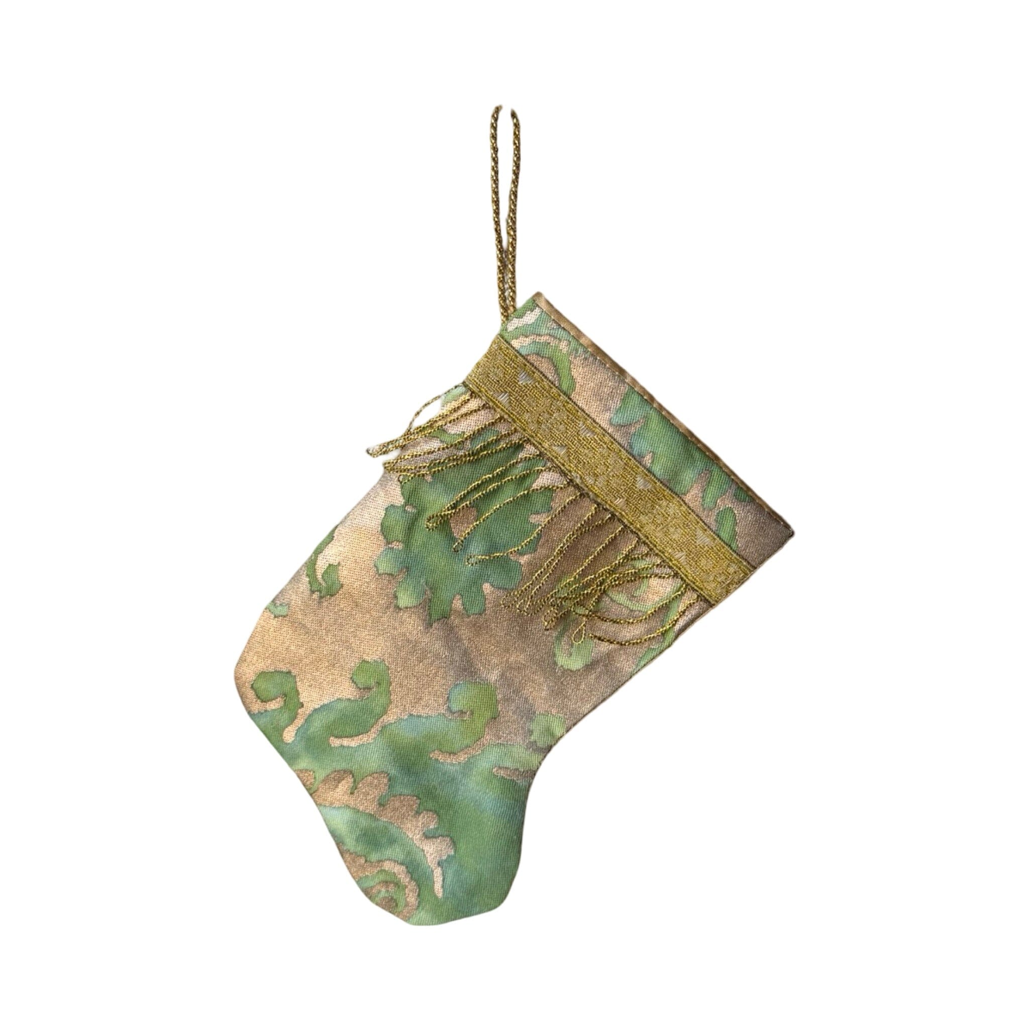 Handmade Mini Stocking from Antique and Vintage Textiles Ornament B. Viz Design M 