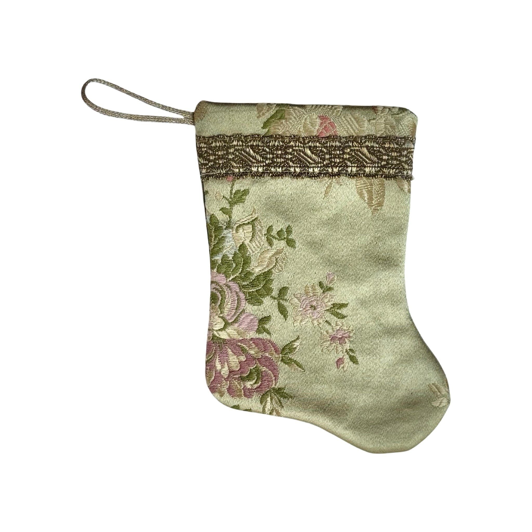 Handmade Mini Stocking from Antique and Vintage Textiles - Ornament B. Viz Design M 