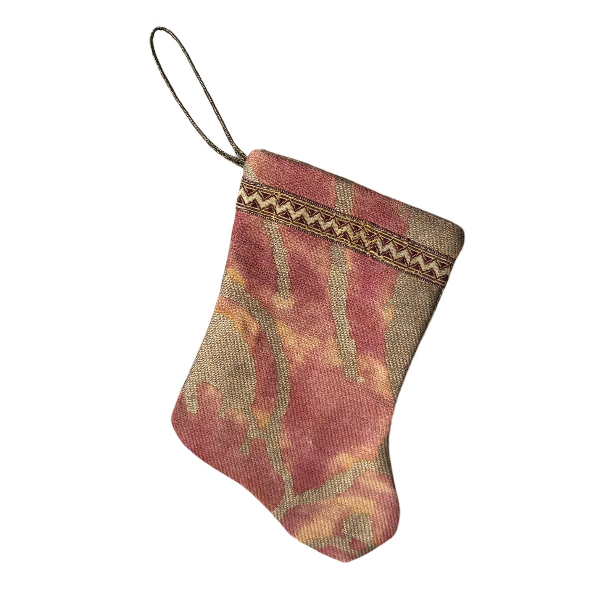 Handmade Mini Stocking from Antique and Vintage Textiles Ornament B. Viz Design M 