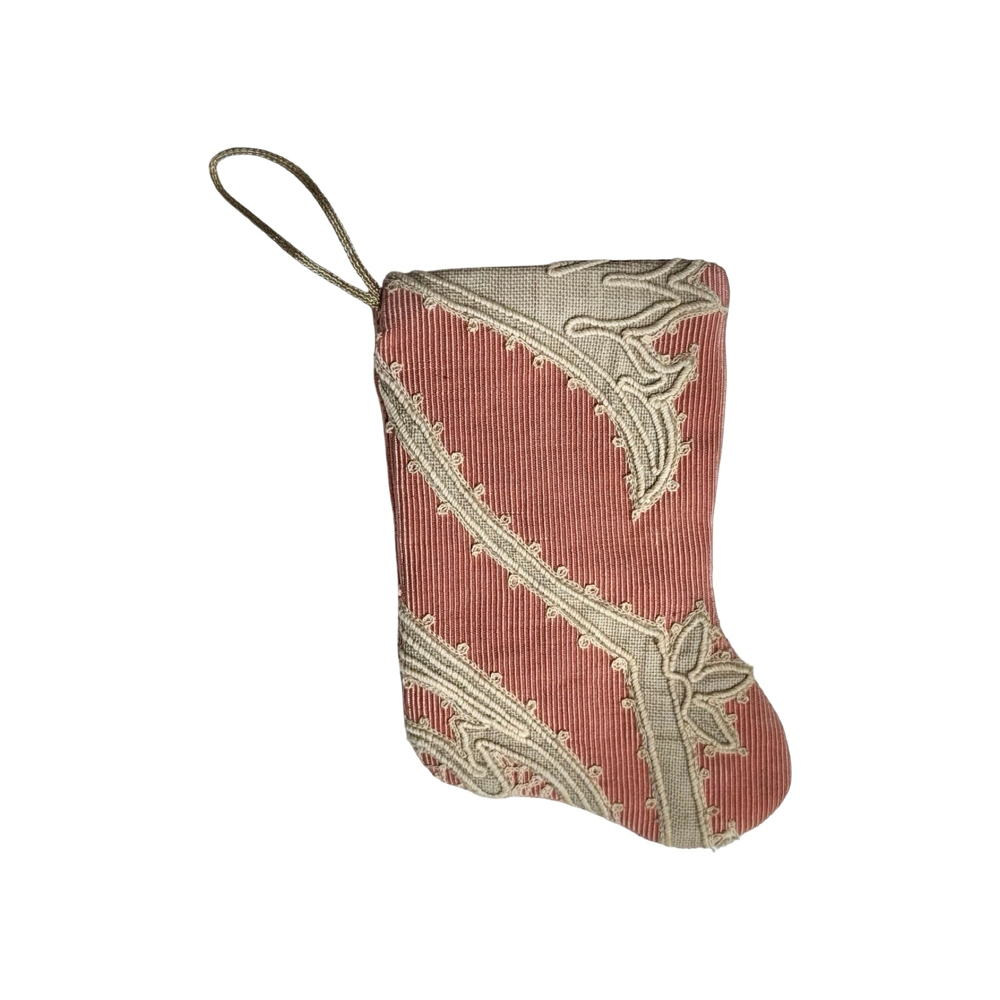 Handmade Mini Stocking from Antique and Vintage Textiles - Ornament B. Viz Design M 
