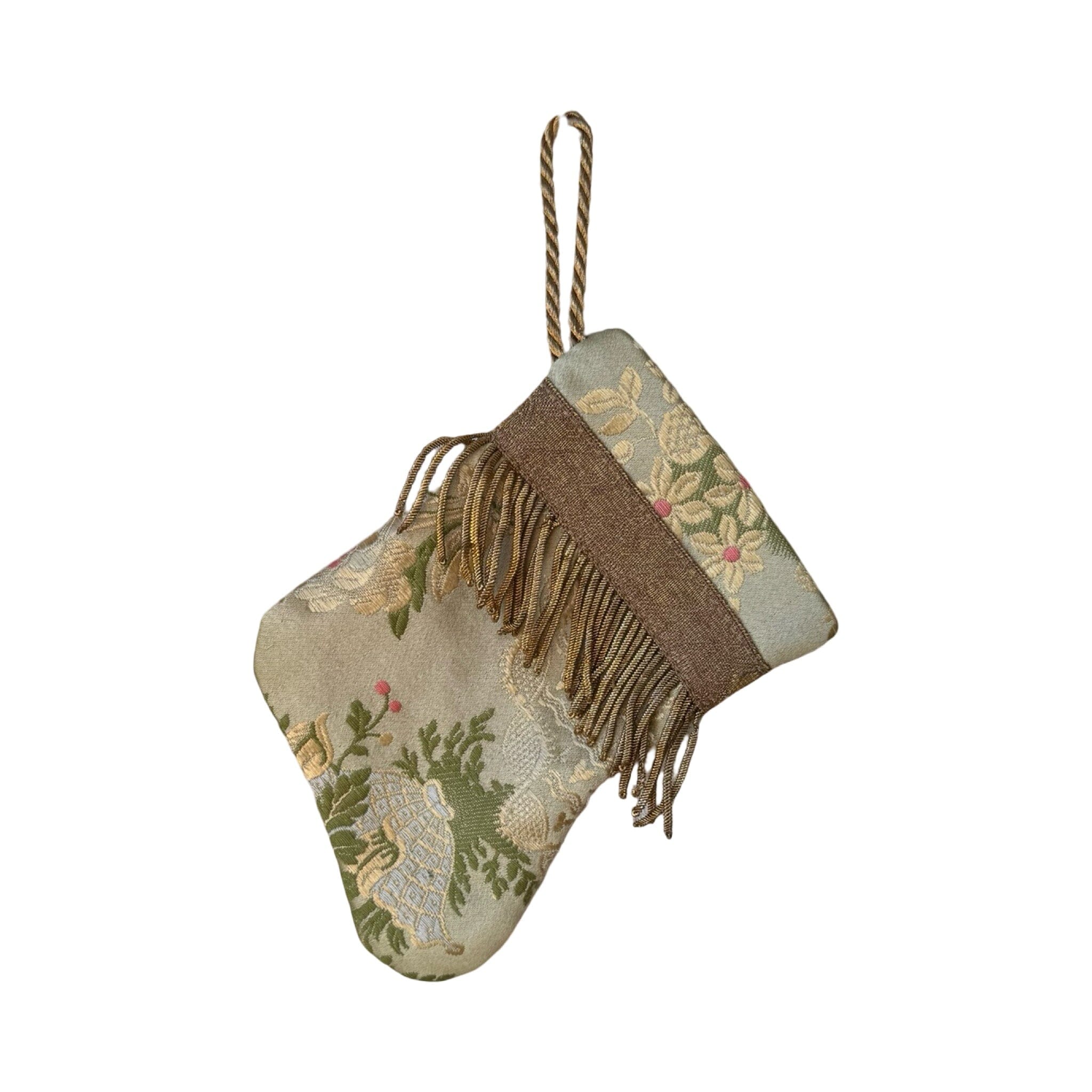 Handmade Mini Stocking from Antique and Vintage Textiles - Ornament B. Viz Design OO 
