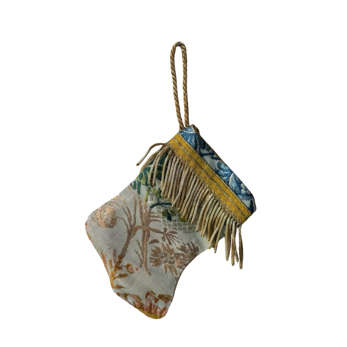 Handmade Mini Stocking from Antique and Vintage Textiles Ornament B. Viz Design OO 