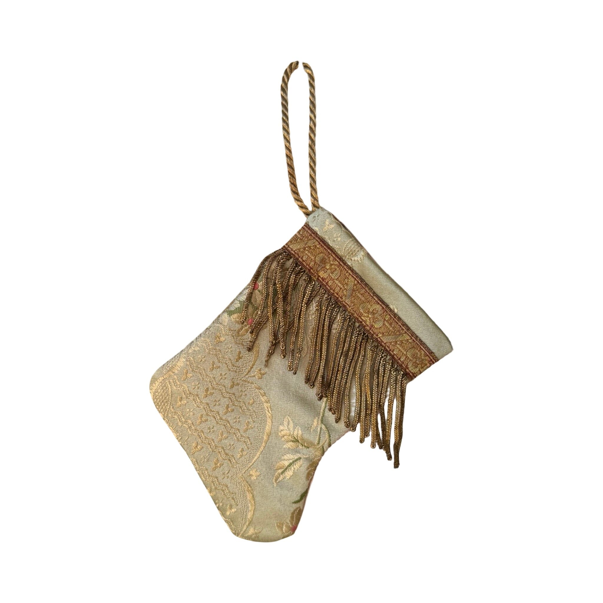 Handmade Mini Stocking from Antique and Vintage Textiles - Ornament B. Viz Design PP 