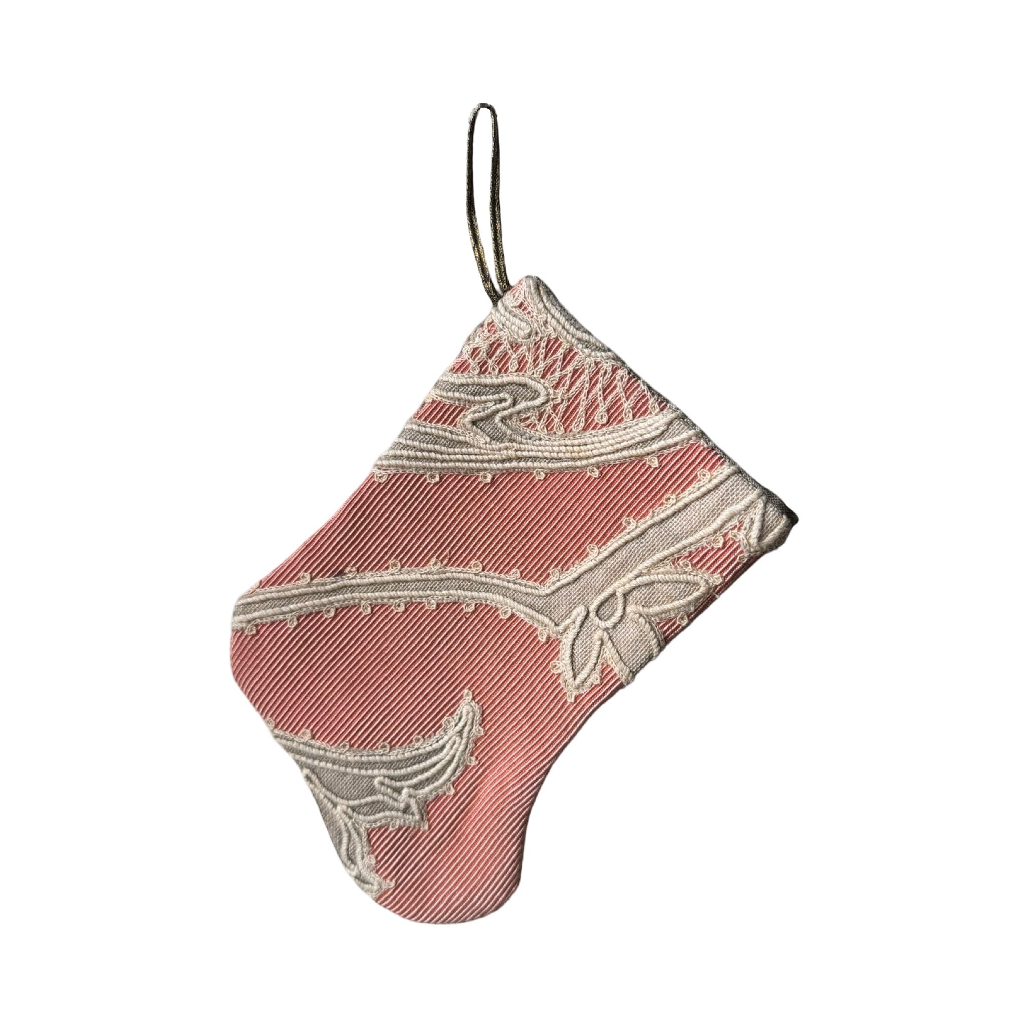 Handmade Mini Stocking from Antique and Vintage Textiles Ornament B. Viz Design Q 
