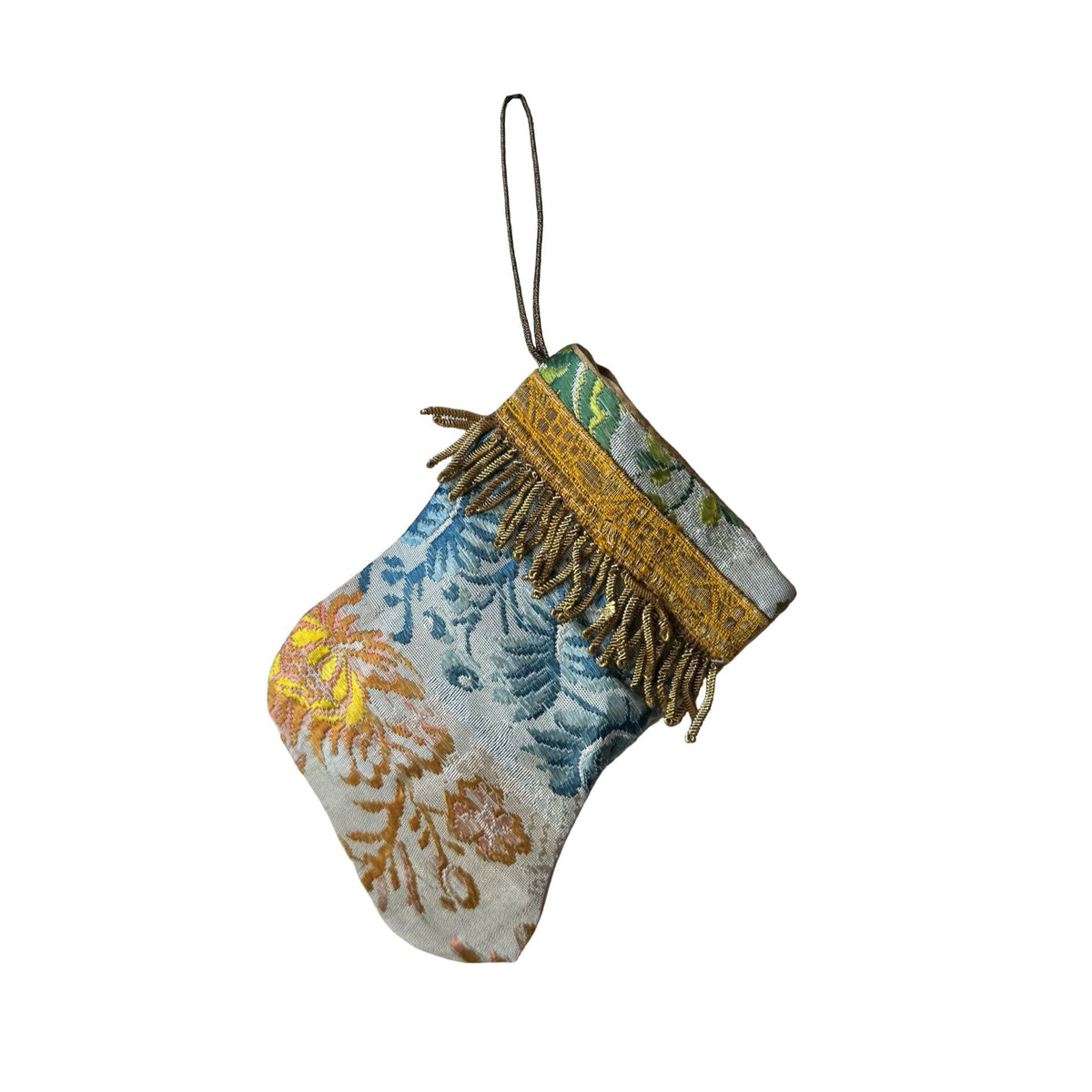 Handmade Mini Stocking from Antique and Vintage Textiles Ornament B. Viz Design Q 
