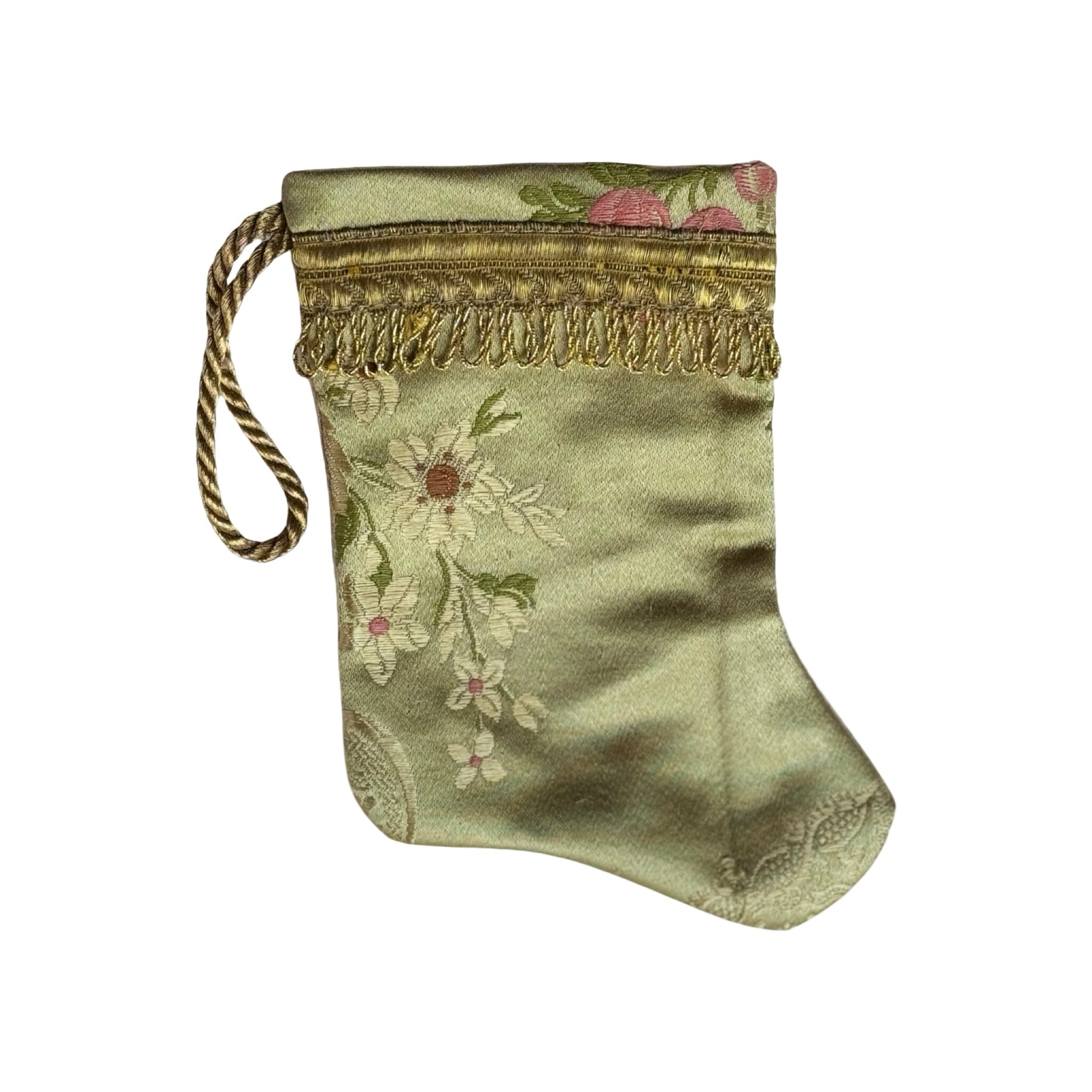 Handmade Mini Stocking from Antique and Vintage Textiles - Ornament B. Viz Design R 
